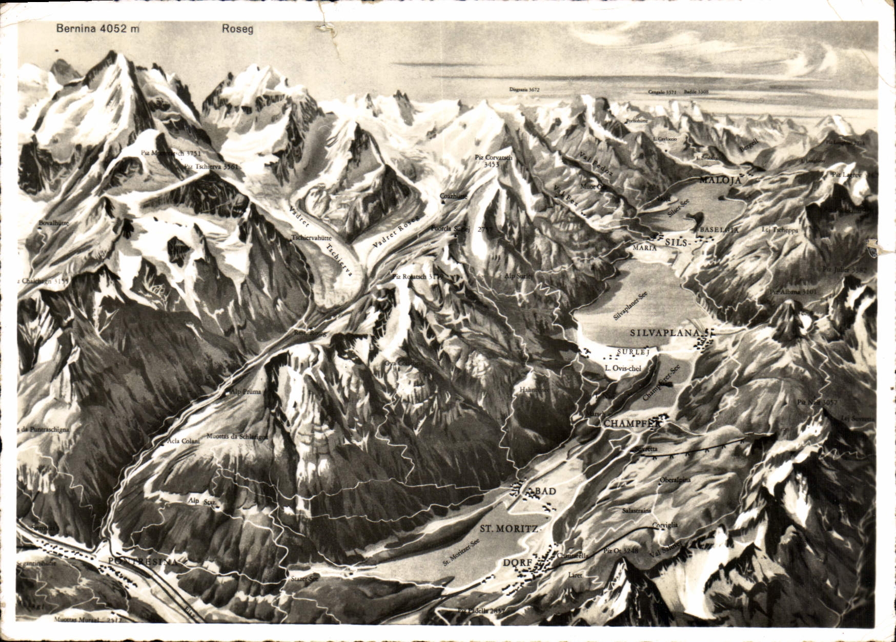 CPM Ober Engadin und Bernina aus der Vogelschau