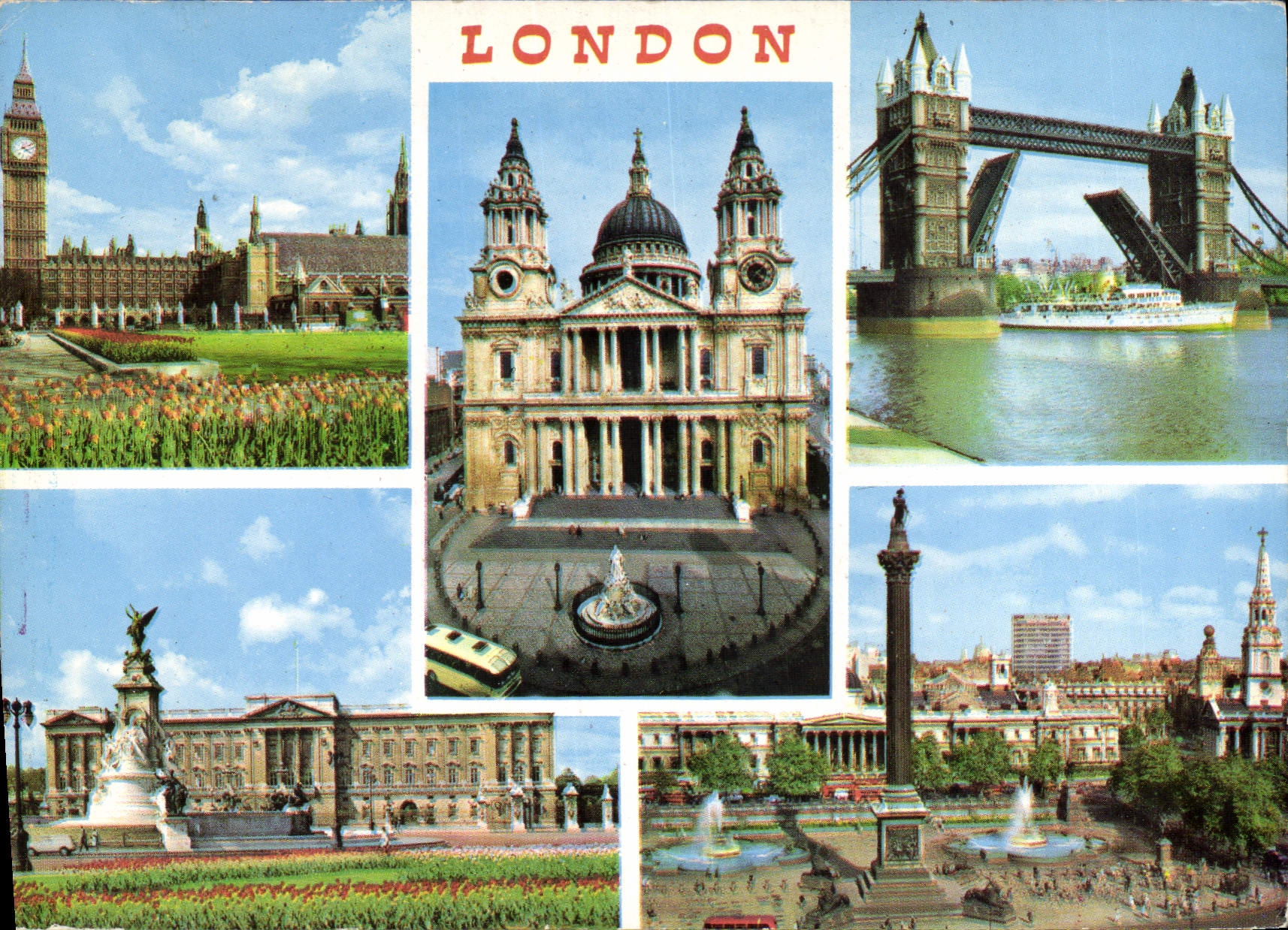 CPM Big Ben and Houses of Parliament Buckingham Palace St Paul's Cathedral Tower Bridge Trafalgar Sq