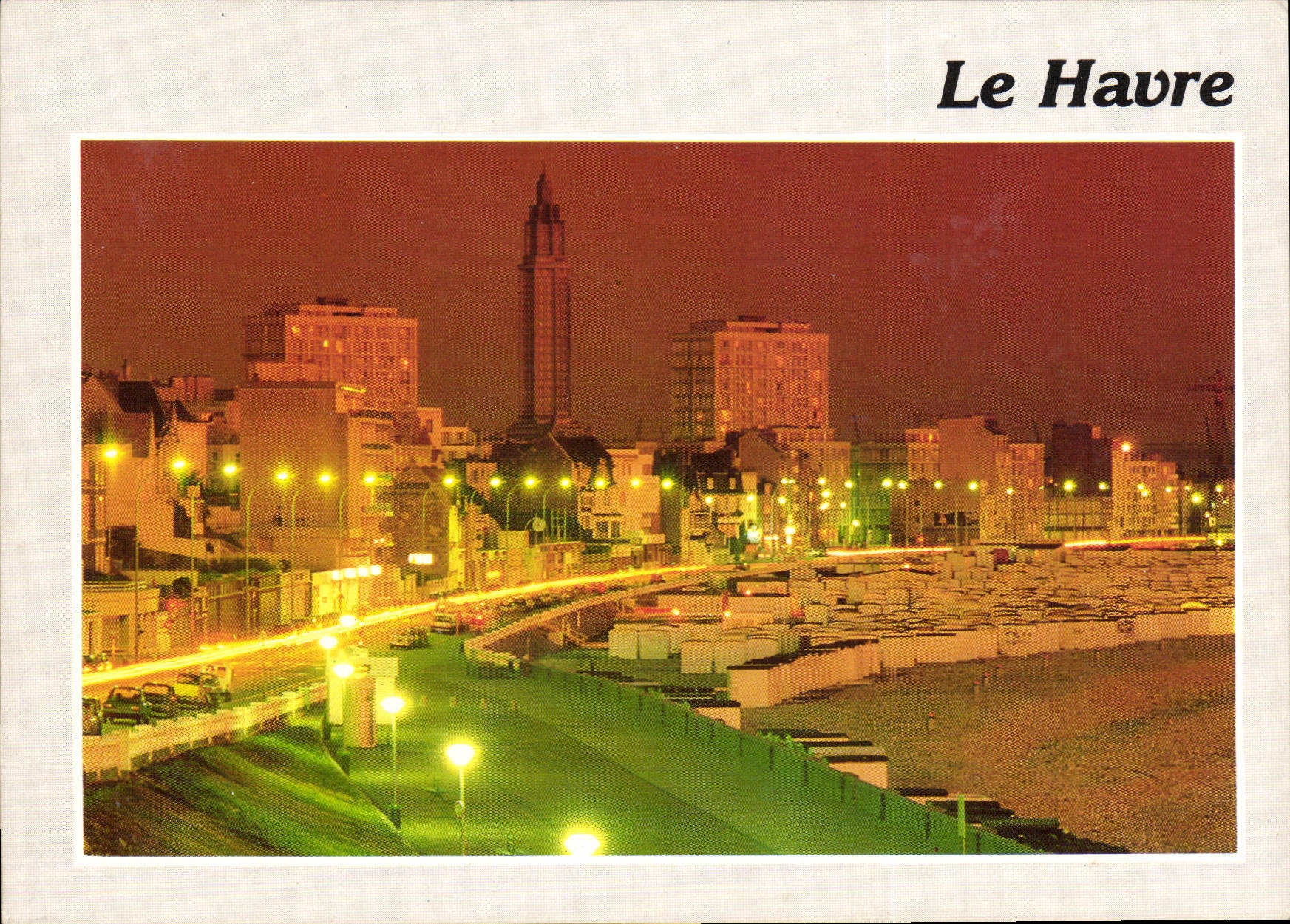 CPM Le Havre S Mar vue se nuit 