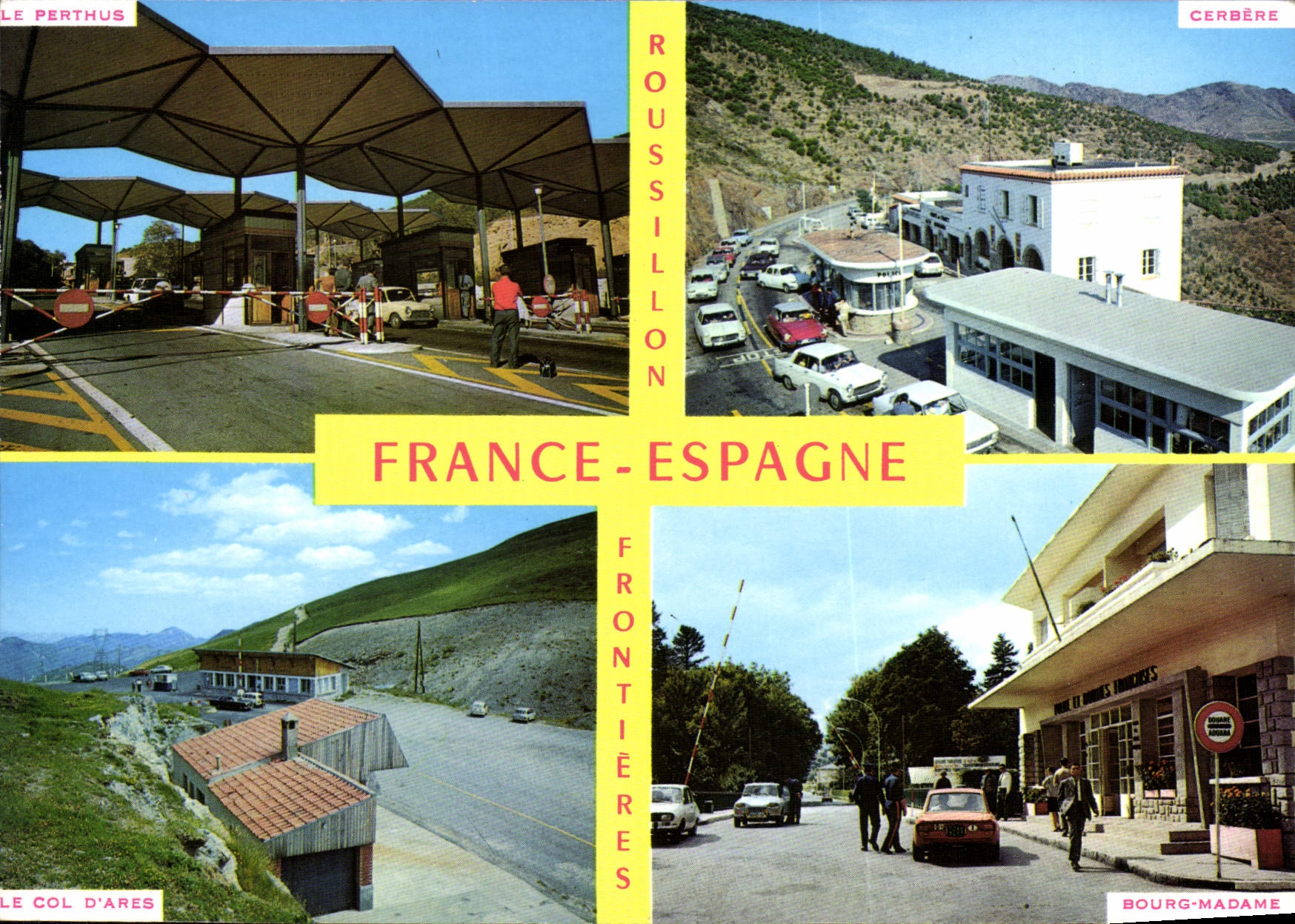 CPM Frontieres Franco Espagnole en Roussillon le Perthus Cerbere le Col d'Ares Bourg Madame
