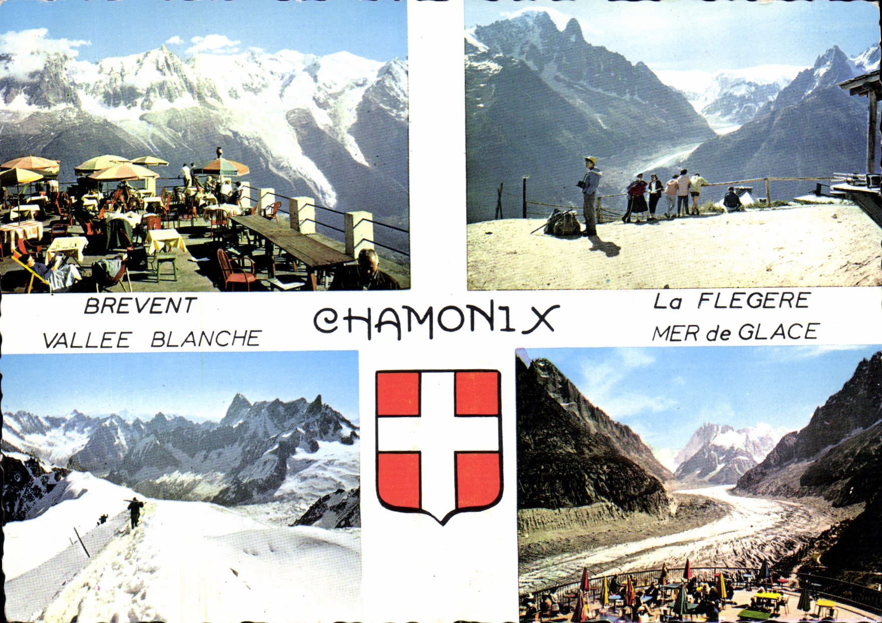 CPM Chamonix Mont Blanc le Mont Blanc vu de Planpraz la Verte le Dru la Mer de Glace et les Jorasses