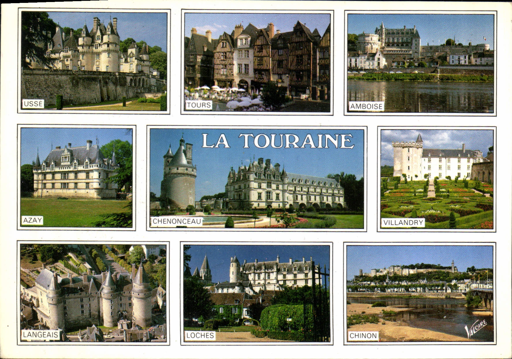 CPM La Touraine Usse Tours Amboise Azay Chenonceau Villandry Langeais Loches Chinon 