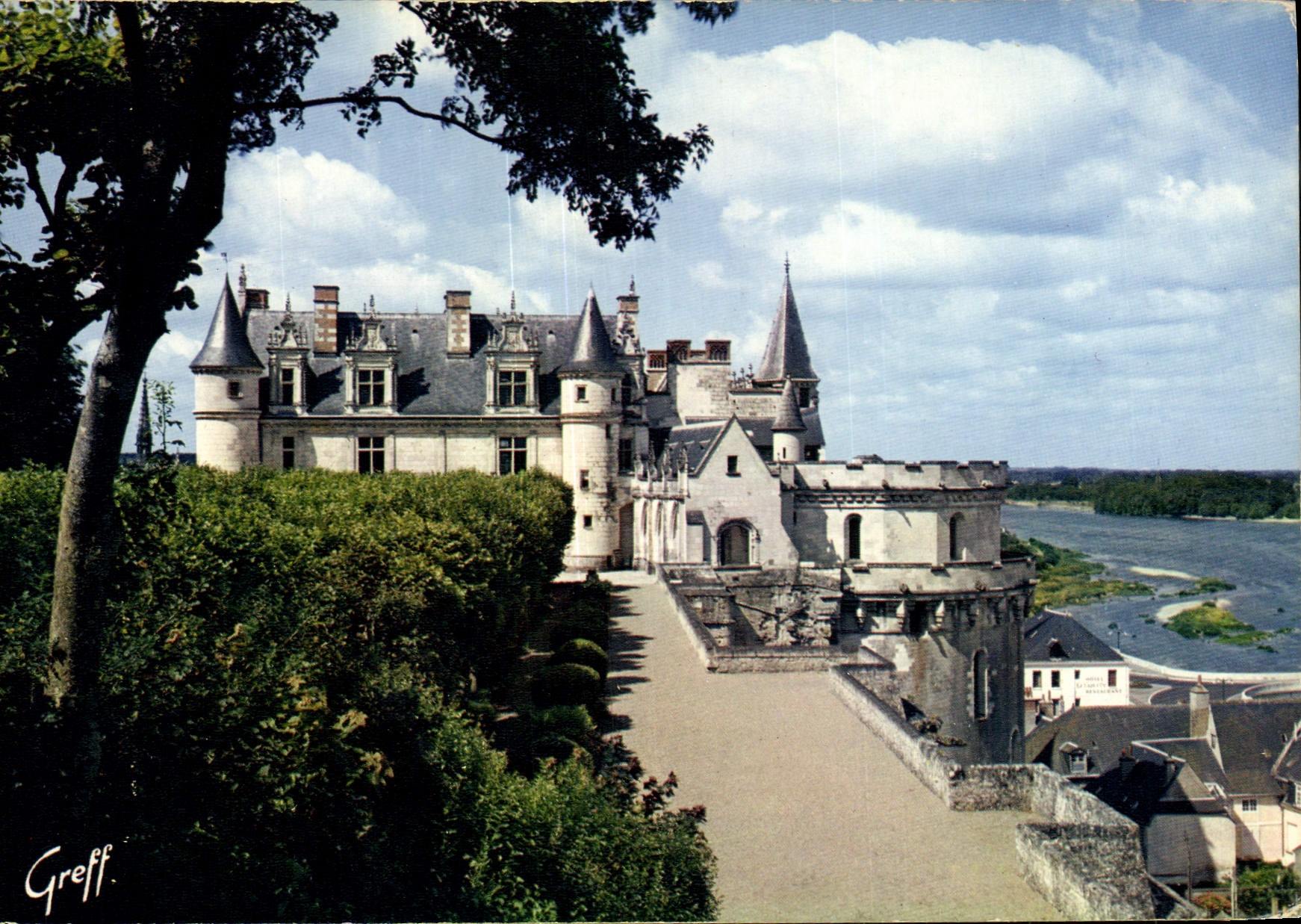 CPM Amboise Indre et Loire Le chateau dominant la Loire 