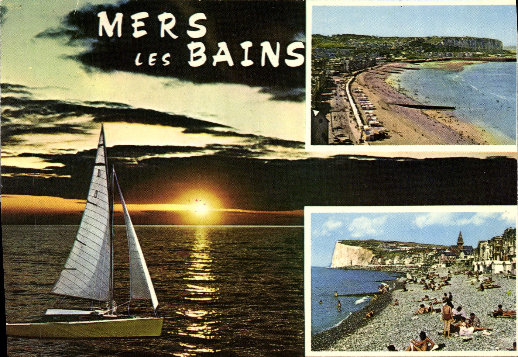 CPM Mers les Bains La Promenade la Plage et les Falaises