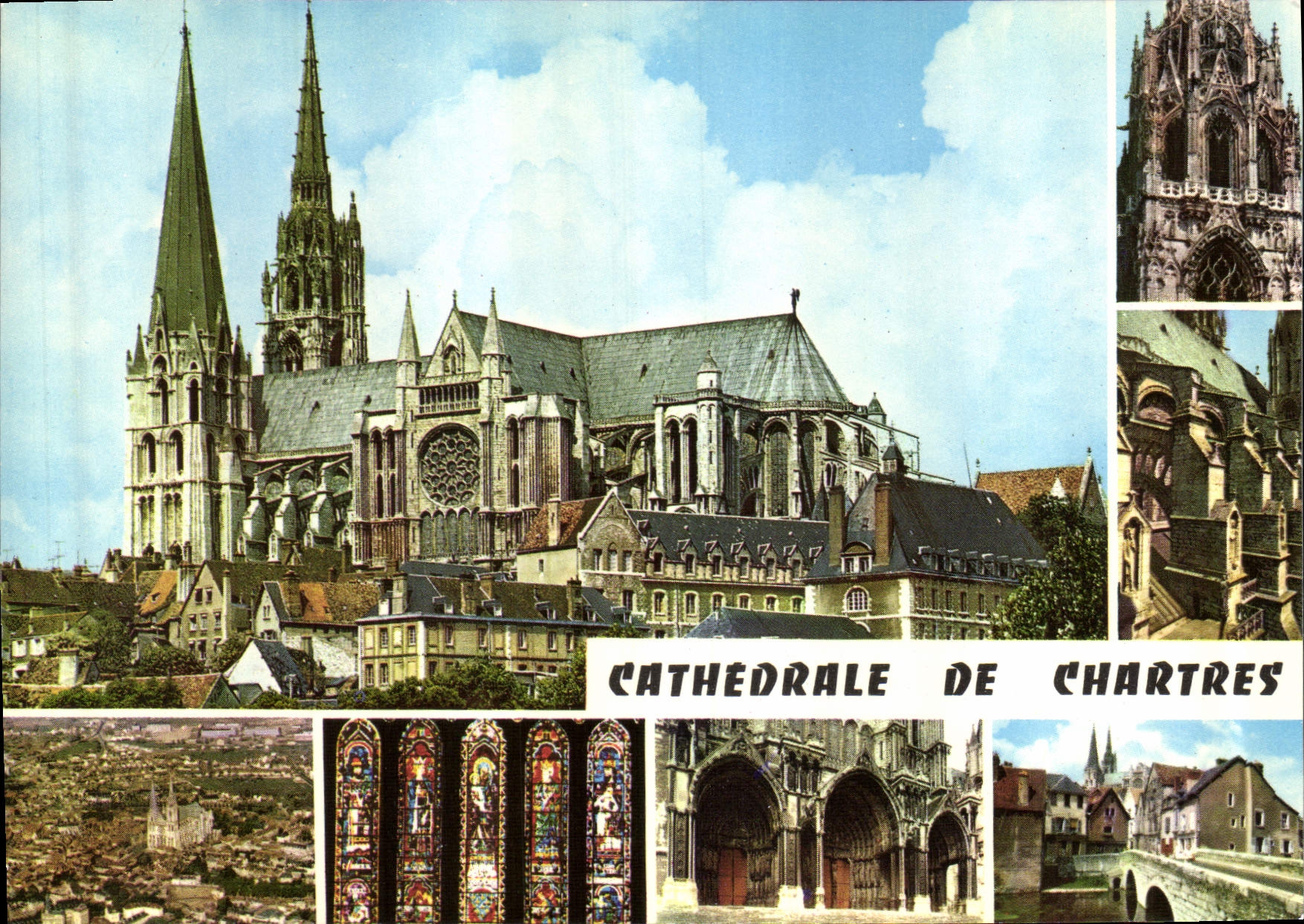 CPM Chartres Eure et Loir Divers aspects de la Cathedrale 
