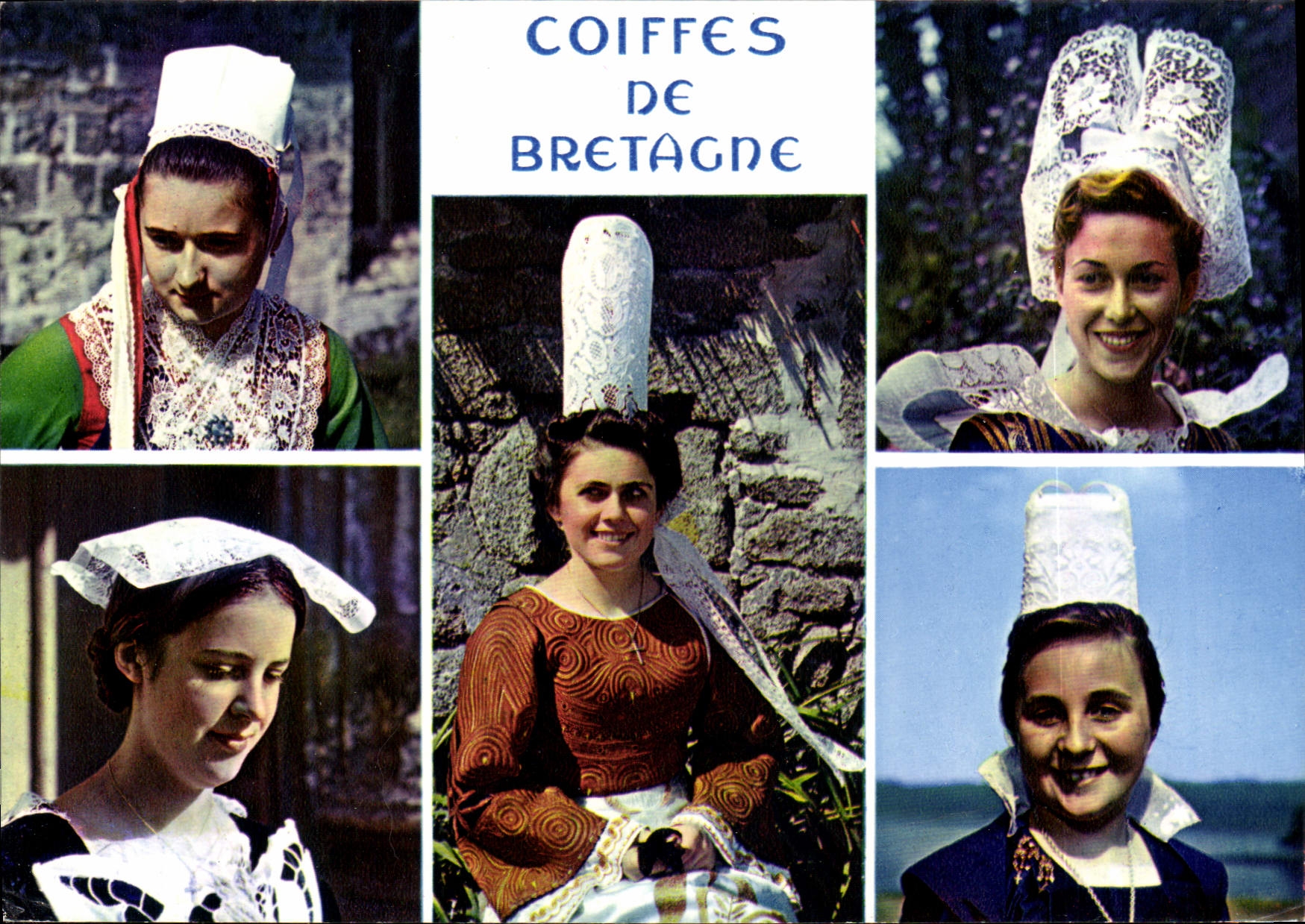 CPM Coiffes de Bretagne Jeunes filles en costume de la region de Plougastel Daoulas