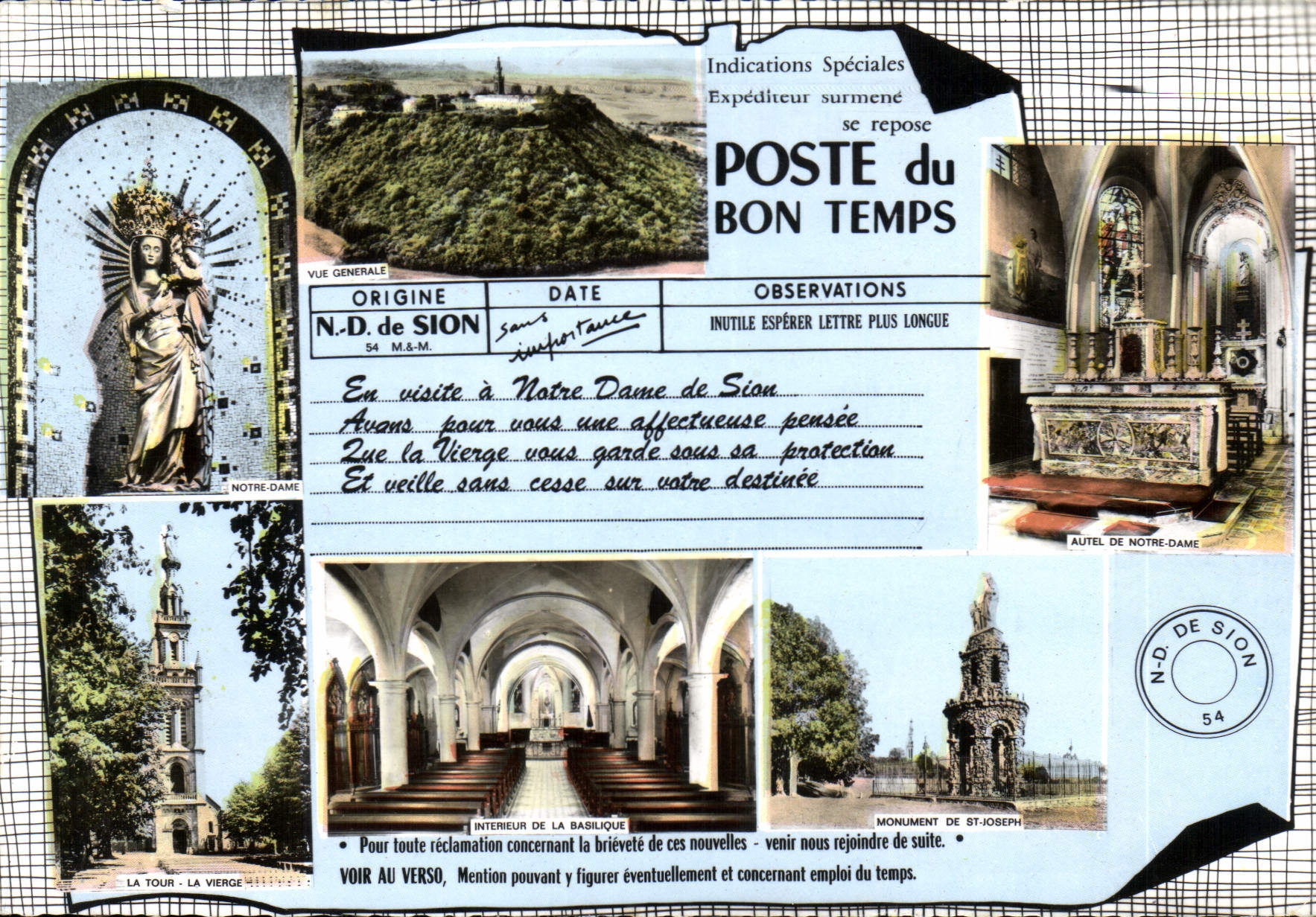 CPM Notre Dame de Sion Propriete exclusive des Chapelains 