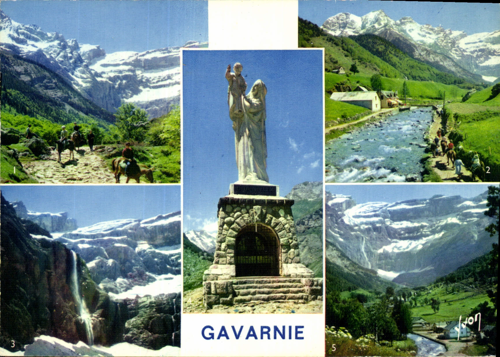 CPM Gavarnie Hautes Pyrenees le sentier du Cirque le Gave les Astazou la Grande cascade Notre Dame d
