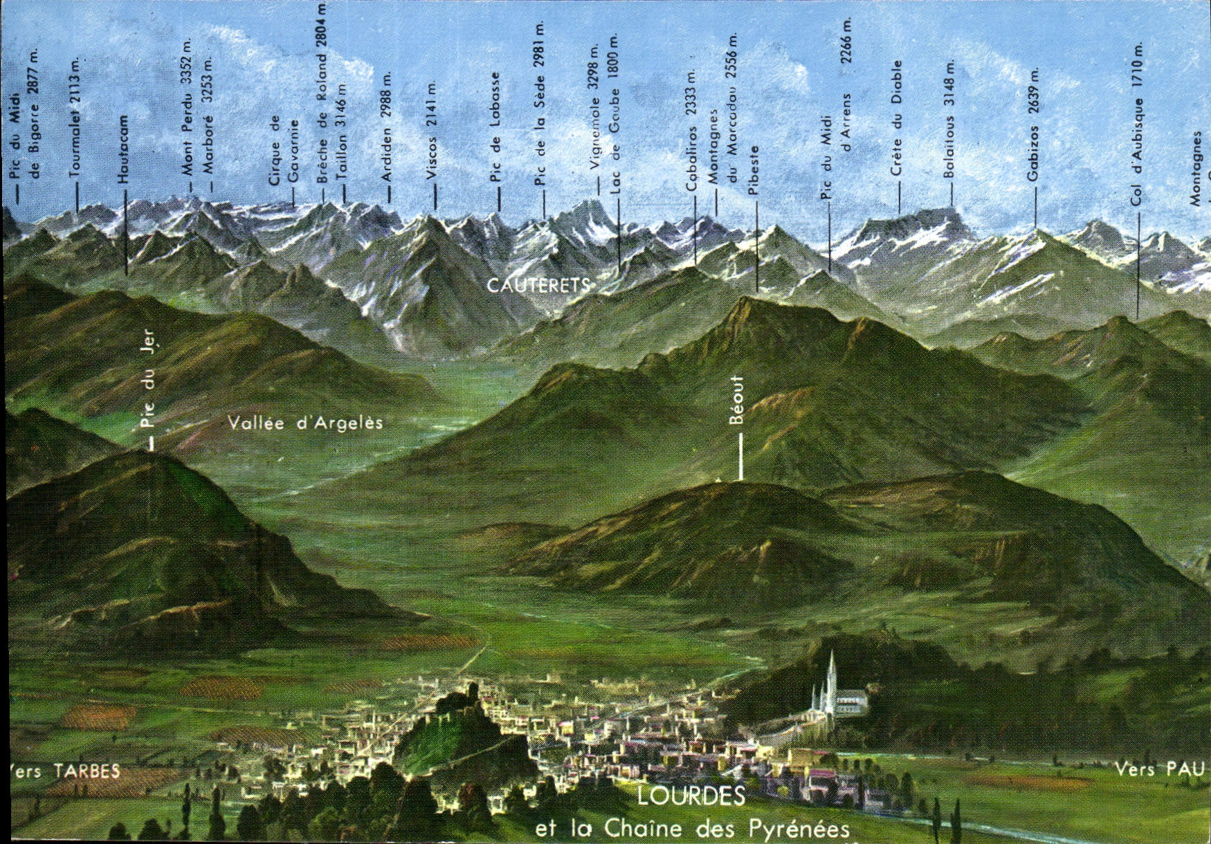 CPM Nos Belles Pyrenees Souvenir de Lourdes de la Chaine des Pyrenees 