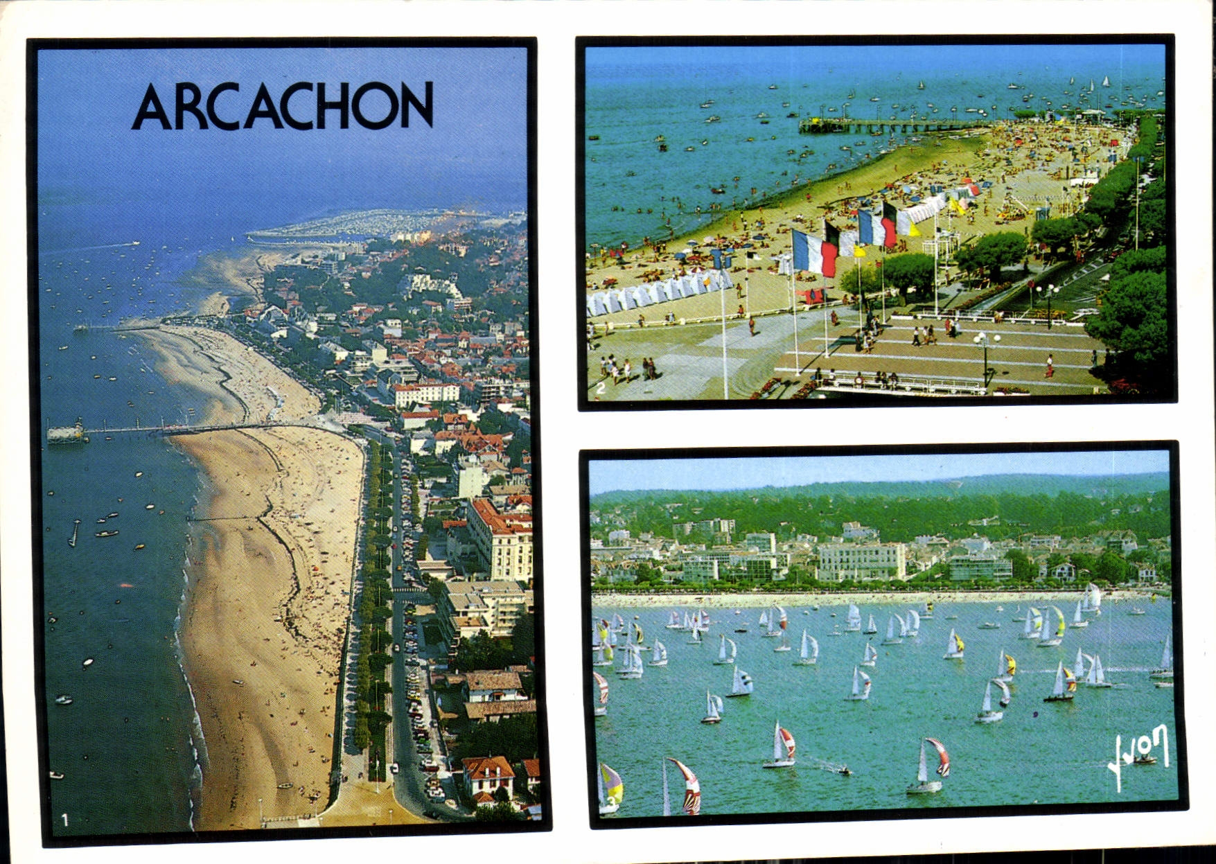 CPM Arcachon Gironde le Front de Mer la Plage Regates