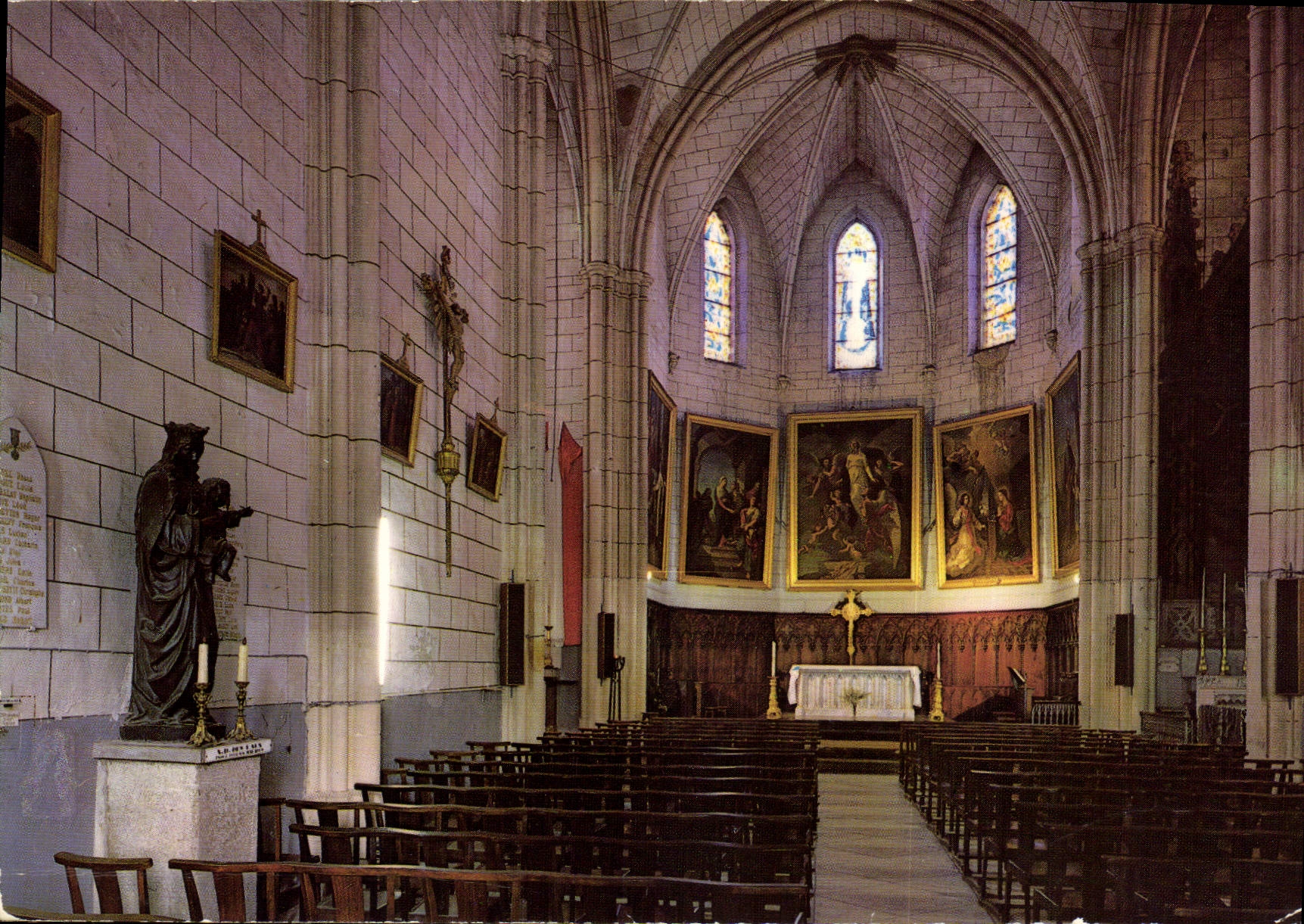 CPM Balaruc les Bains Herault Interieur de l'eglise et Notre Dame des Eaux 