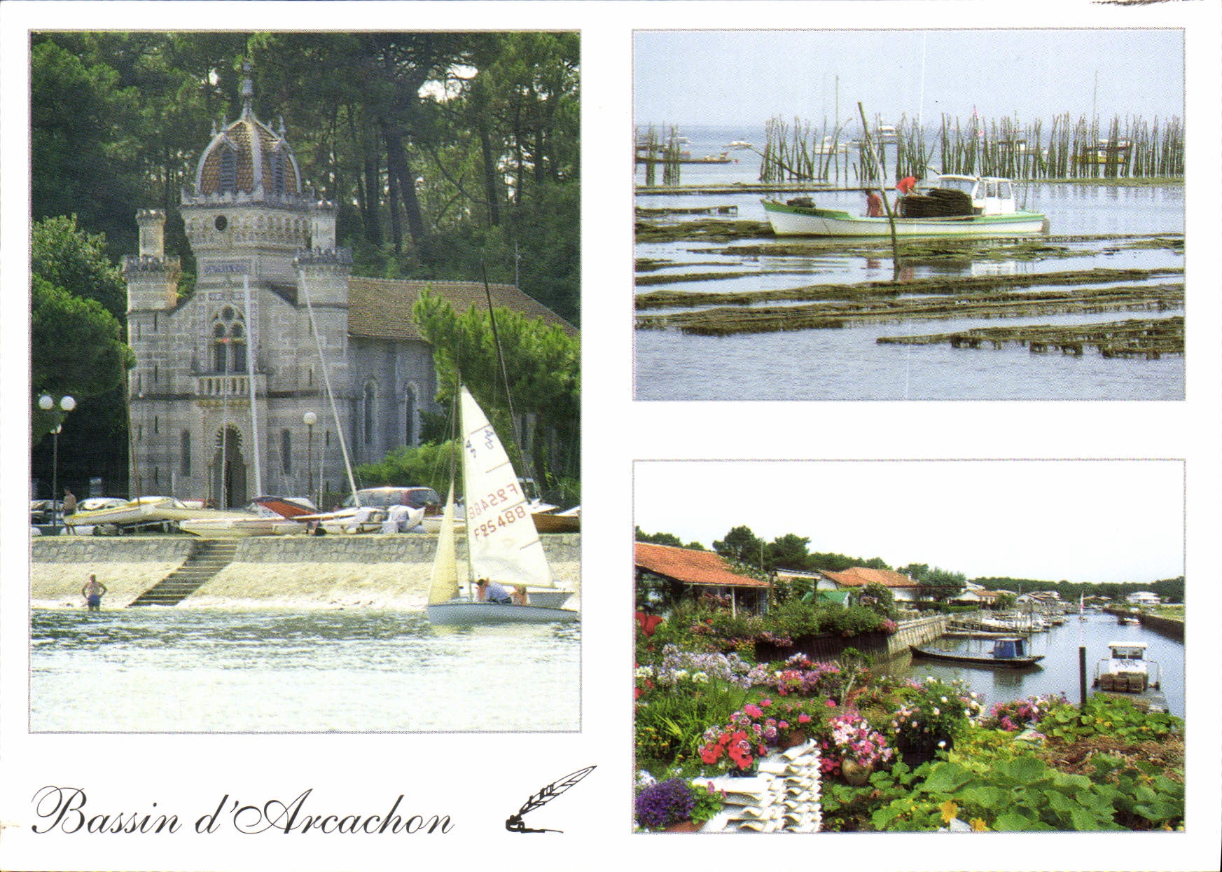 CPM Bassin d'Arcachon la Celebre Villa Algerienne les parcs a huitres et le village Typique de Pirai
