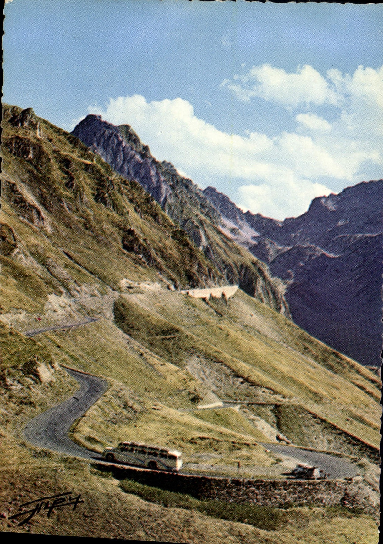 CPM Les Pyrenees route de Boreges au Col du Tourmalet le Fer a Cheval 
