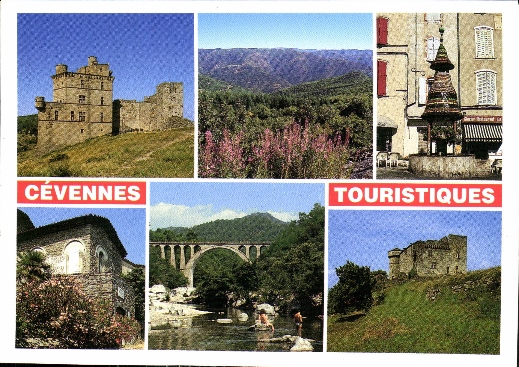 CPM En Cevennes Chateau de portes Corniche des cevennes fontaine pagode d'Anduze Musee du desert Pon
