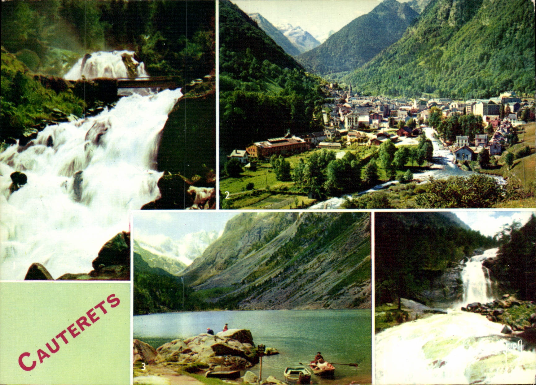 CPM Les Pyrenees Cauterets Hautes Pyrenees Cascade de Lutour vue generale le Lac de Gaube la cascade