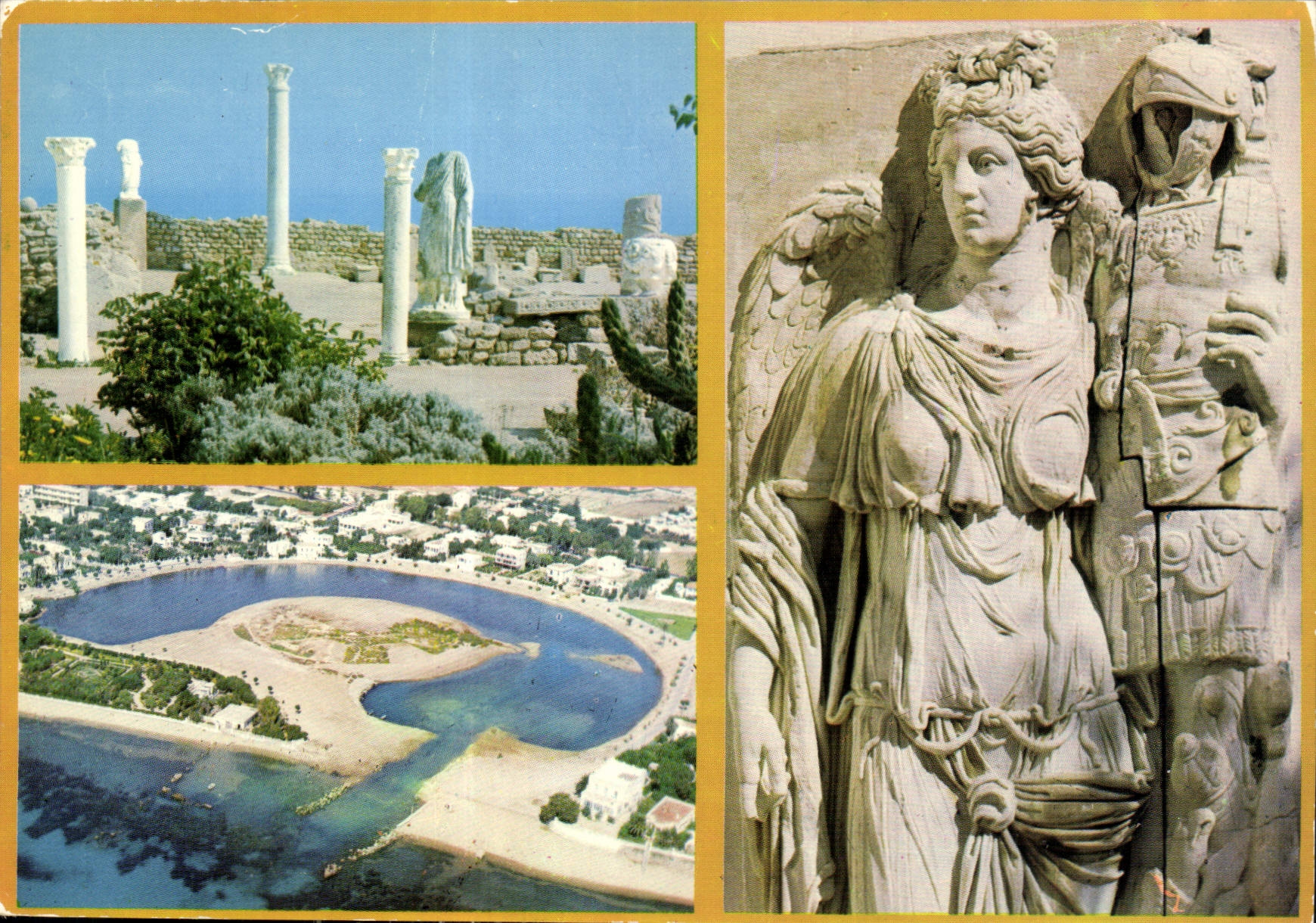 CPM Carthage Tunisie l'antiquarium la statue de Minerve les Ports puniques 