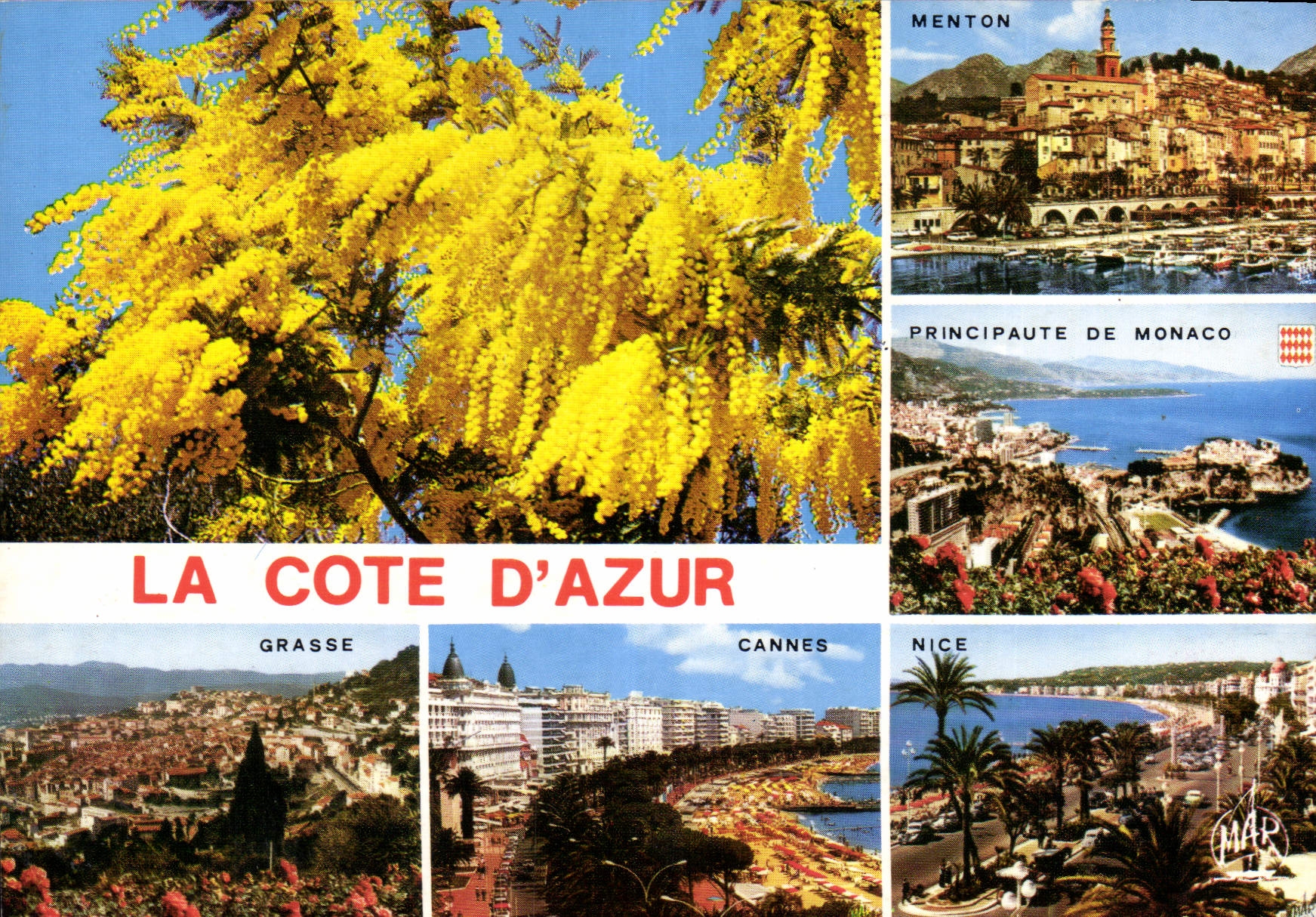 CPM La Cote d Azur Monaco Menton Grasse Cannes