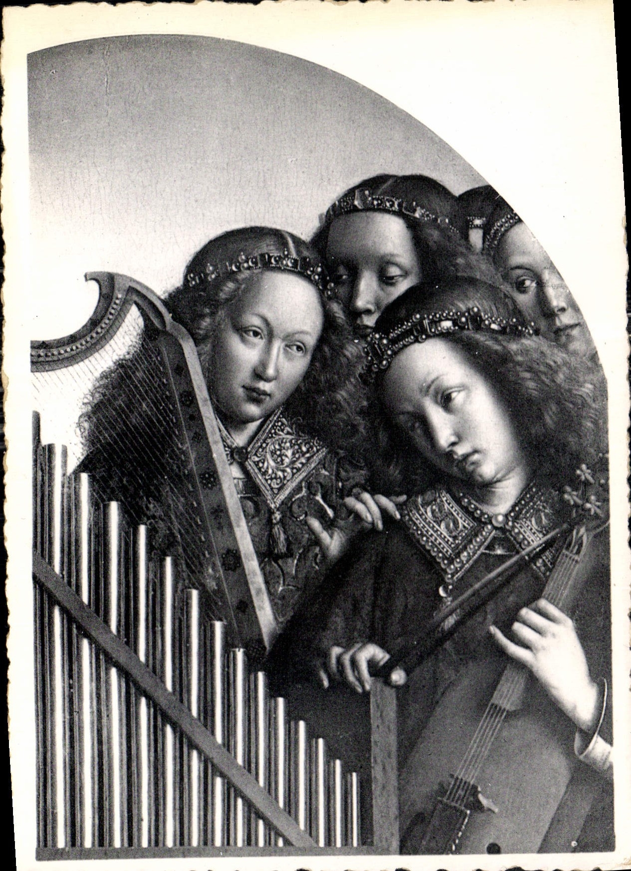 CPM Grand Cathedrale Saint Bavon l'Agneau Mystique par Hubert et Jean Van Eyck Les Anges Musiciens