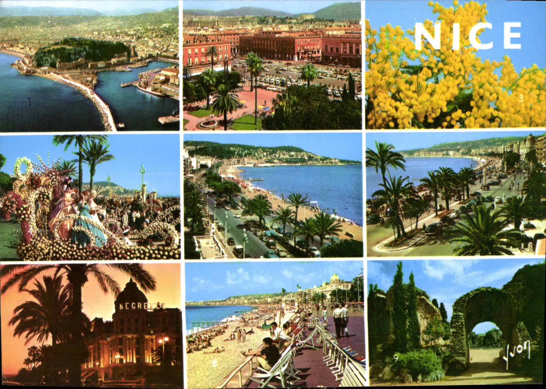 CPM La Cote d'Azur Nice Alpes Maritimes vue generale sur la Ville et le port Place Massena Bataille