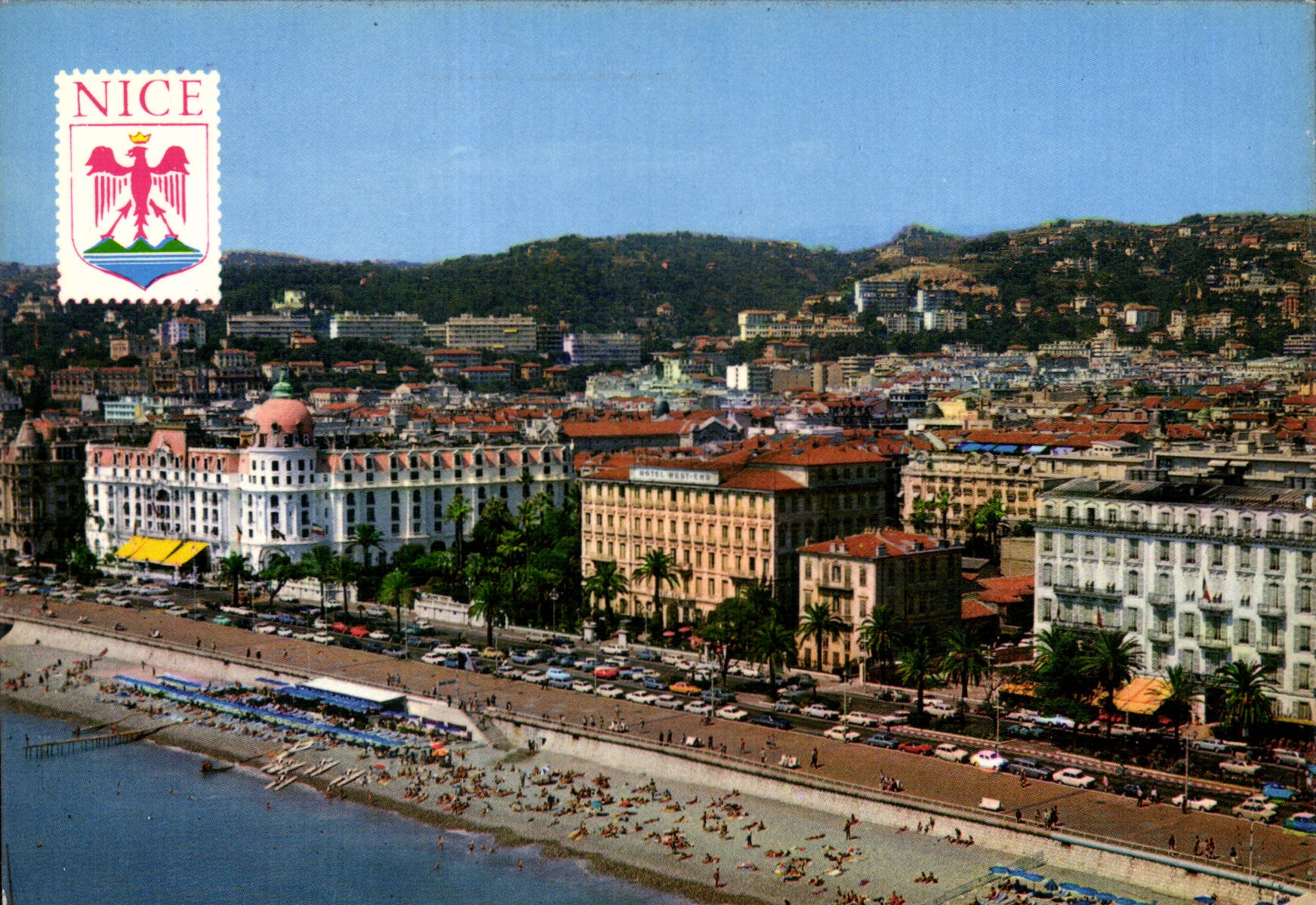 CPM Au soleil de la Cote d'Azur Nice vue aerienne de la Promenade des Anglais 