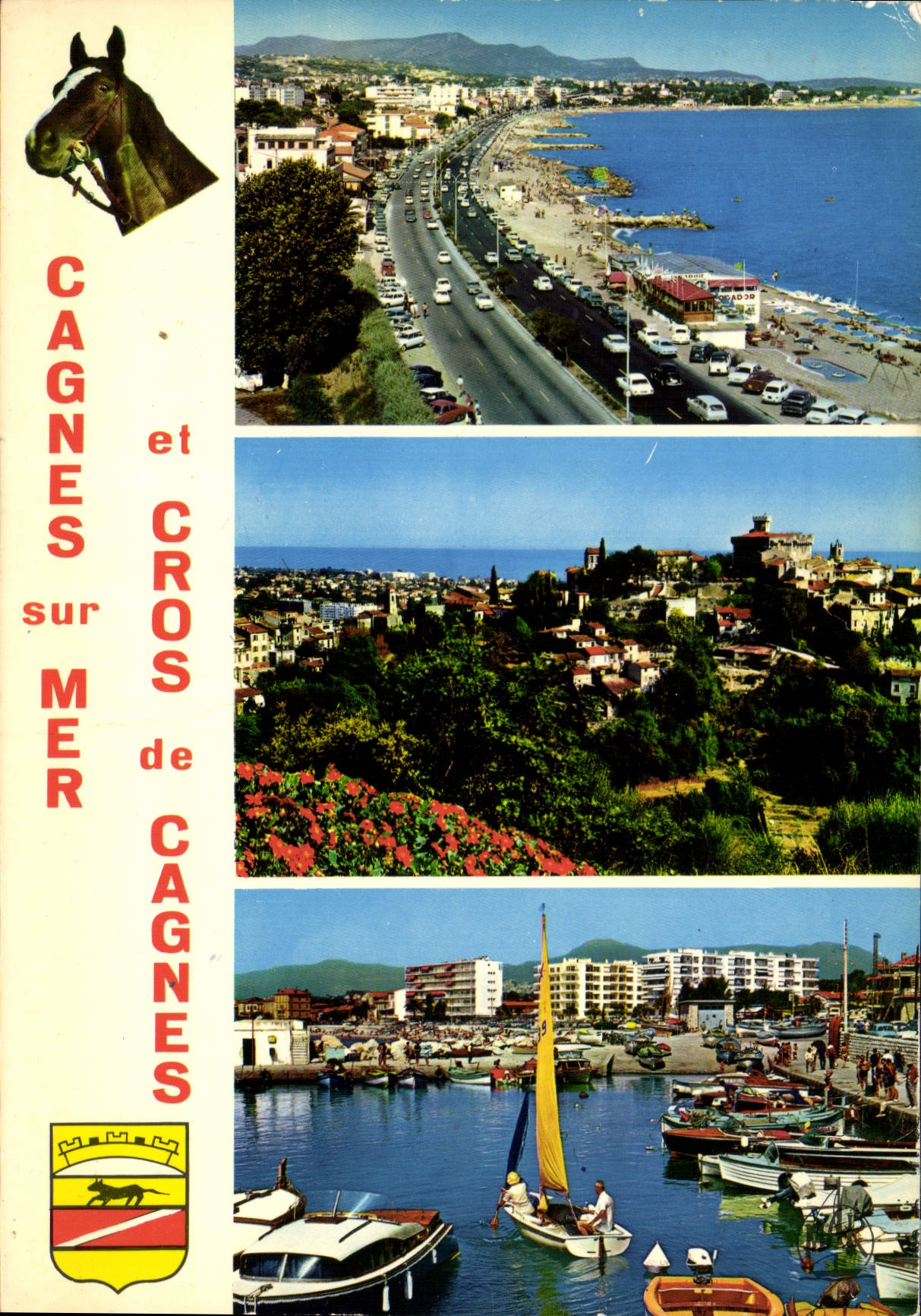 CPM La Cote d'Azur Cros de Cagnes Le Boulevard et la plage Cagnes sur mer et le Cros de Cagnes Le Po