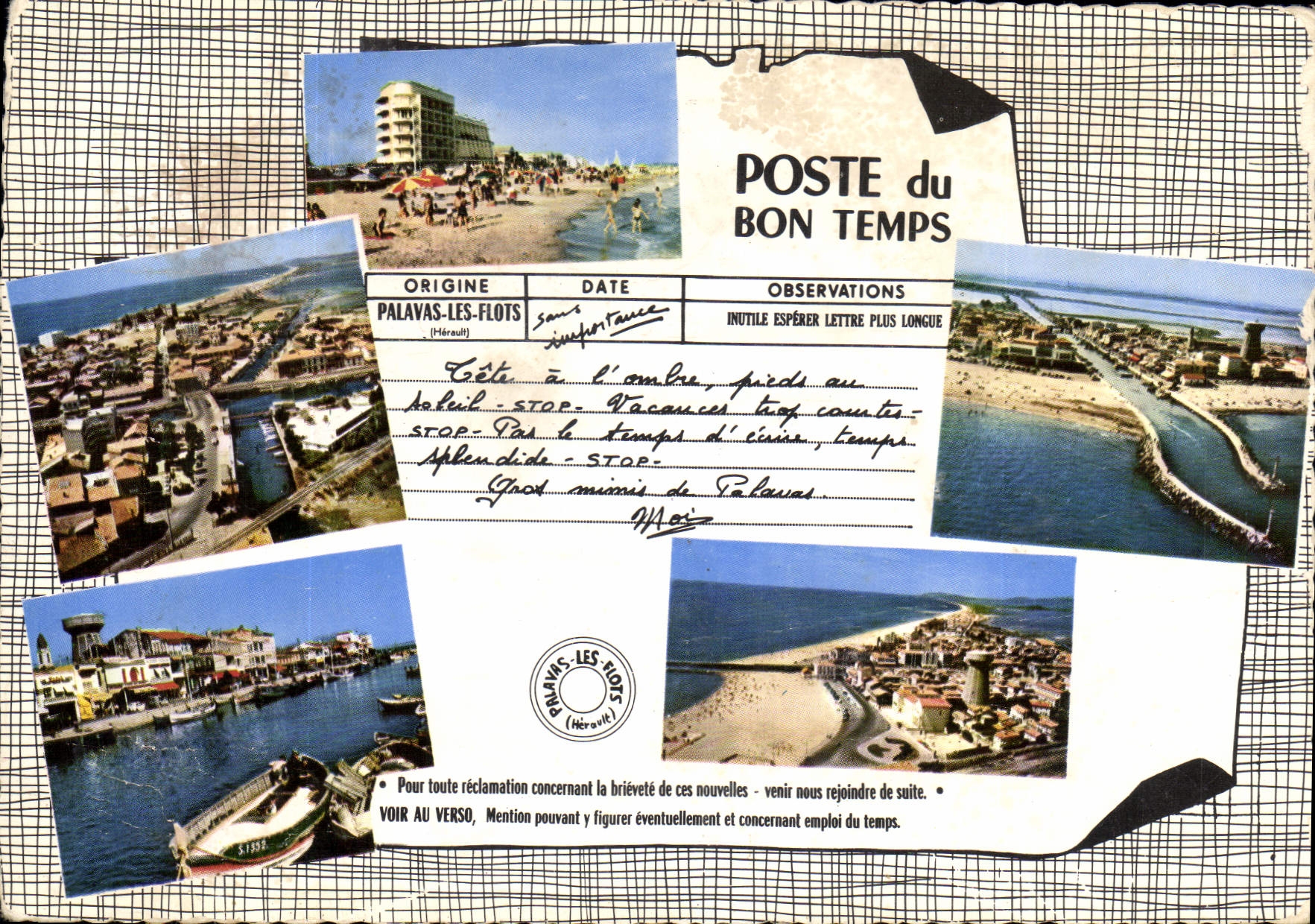 CPM Poste du bon temps Palavas les Flots