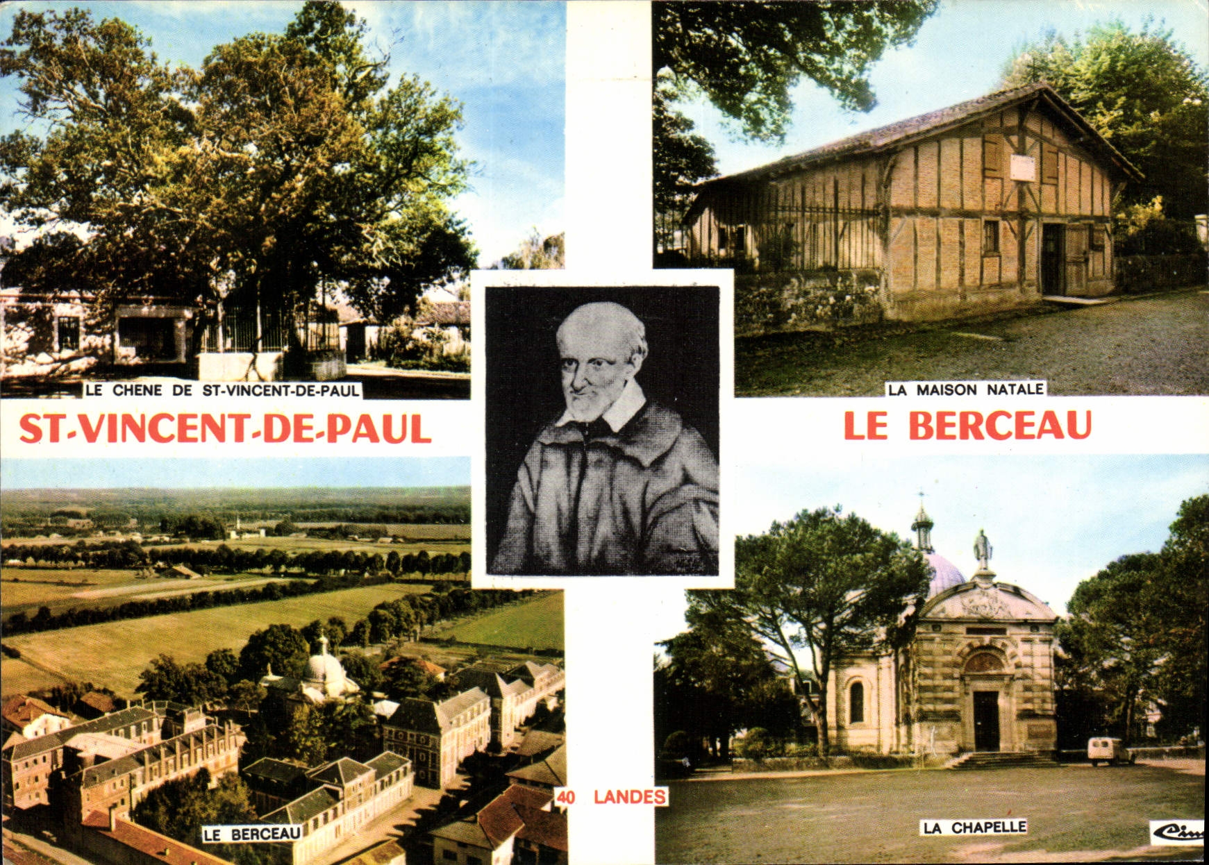 CPM St Vincent de Paul Landes Le Berceau la maison natale le chene de St Vincent de Paul la chapelle