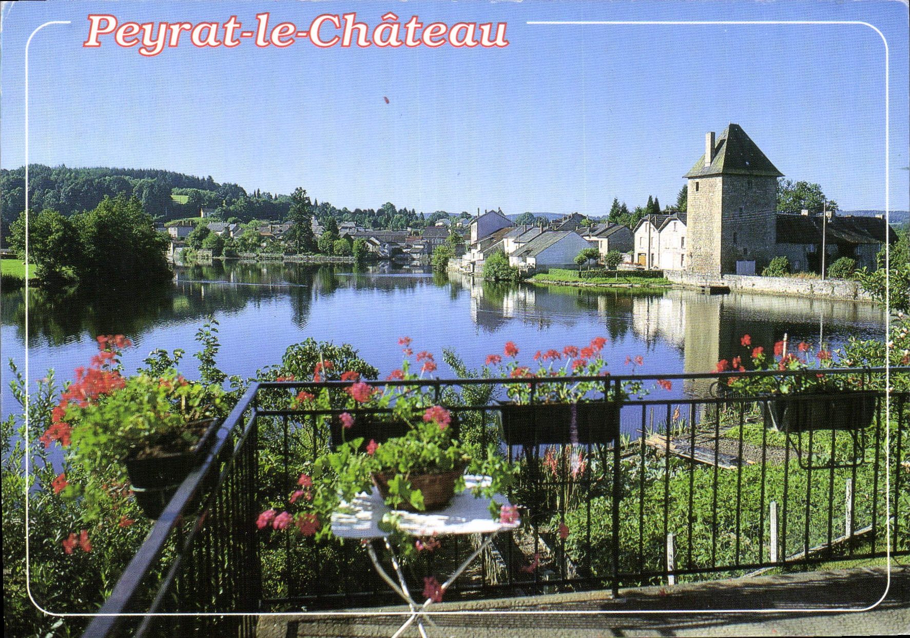 CPM Peyrat le Chateau Haute Vienne Limousin le bourg de Peyrat Tour du Chateau Etang