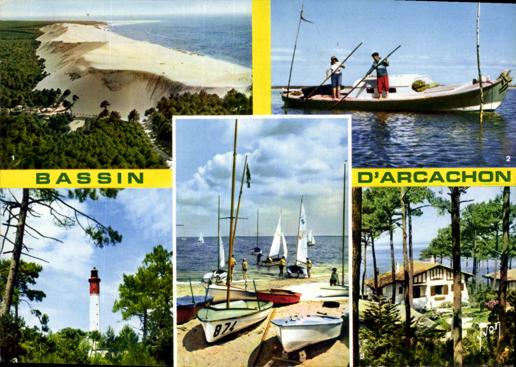 CPM Couleurs et lumiere de France Bassin d'Arcachon Gironde la Grande Dune du Pilat une pinasse du B
