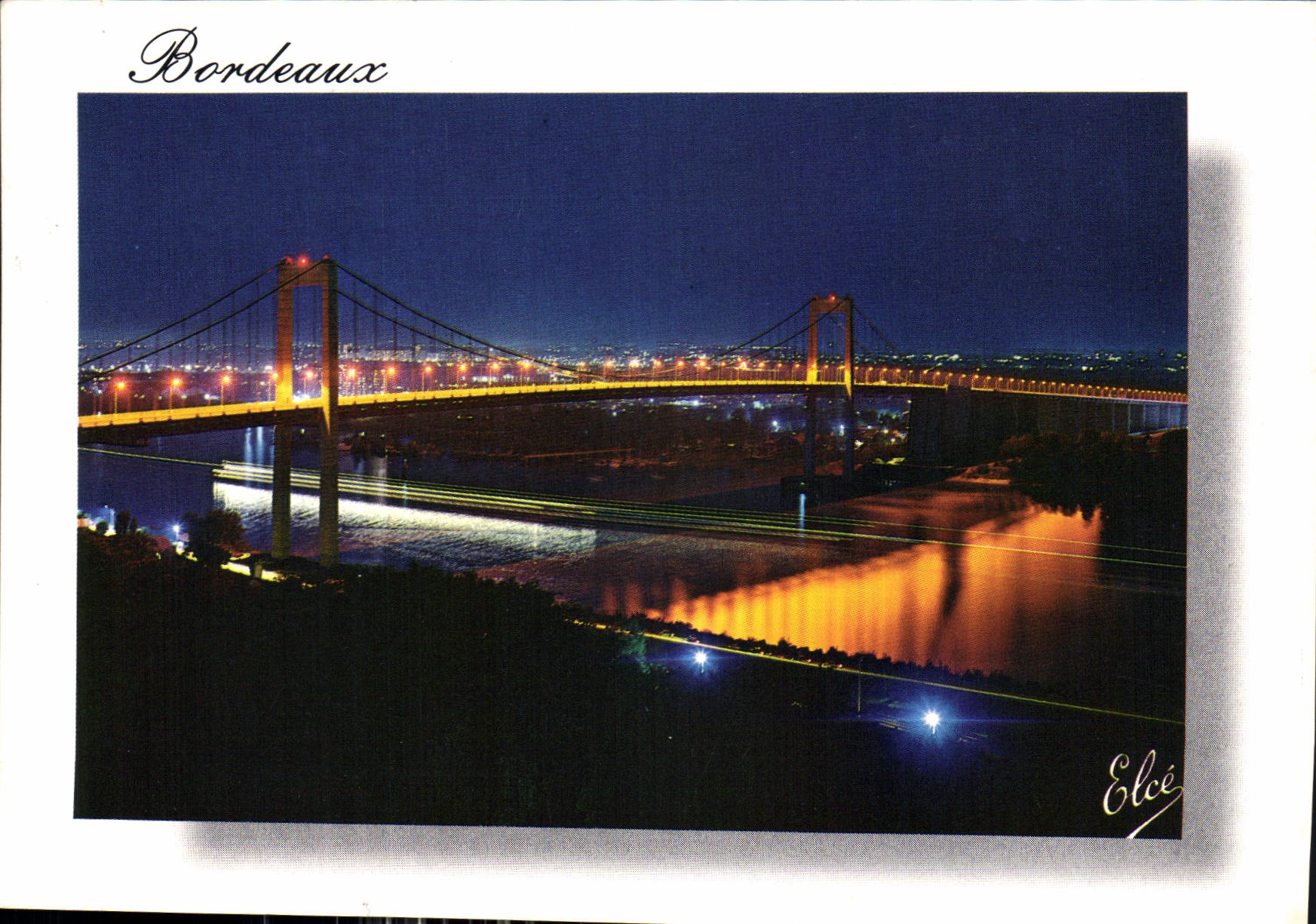 CPM Bordeaux Gironde le Pont d'Aquitaine la nuit Grand Pont de Bordeaux 