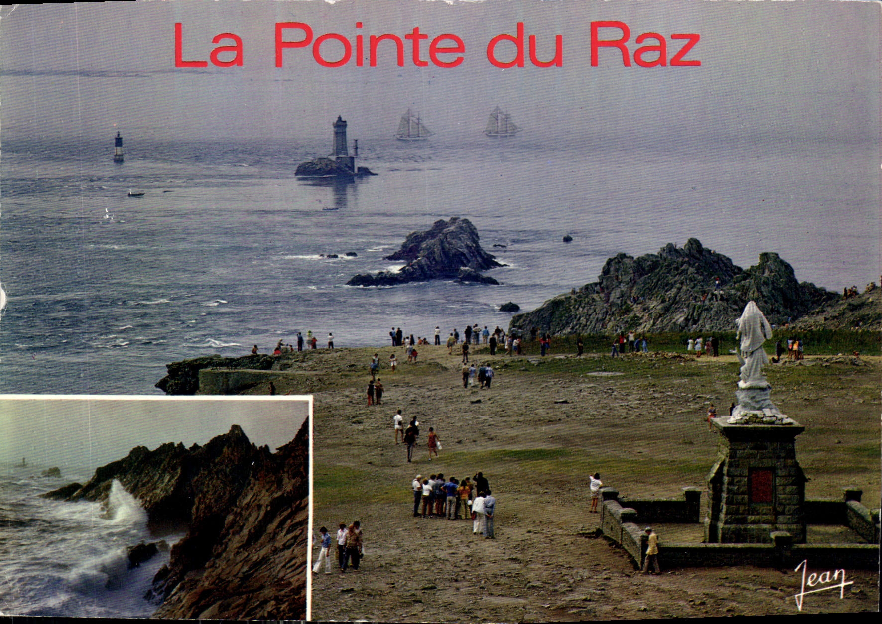 CPM La Bretagne la Pointe du Raz Passage dans le Raz de Sein des navires ecole la Belle route et l'E