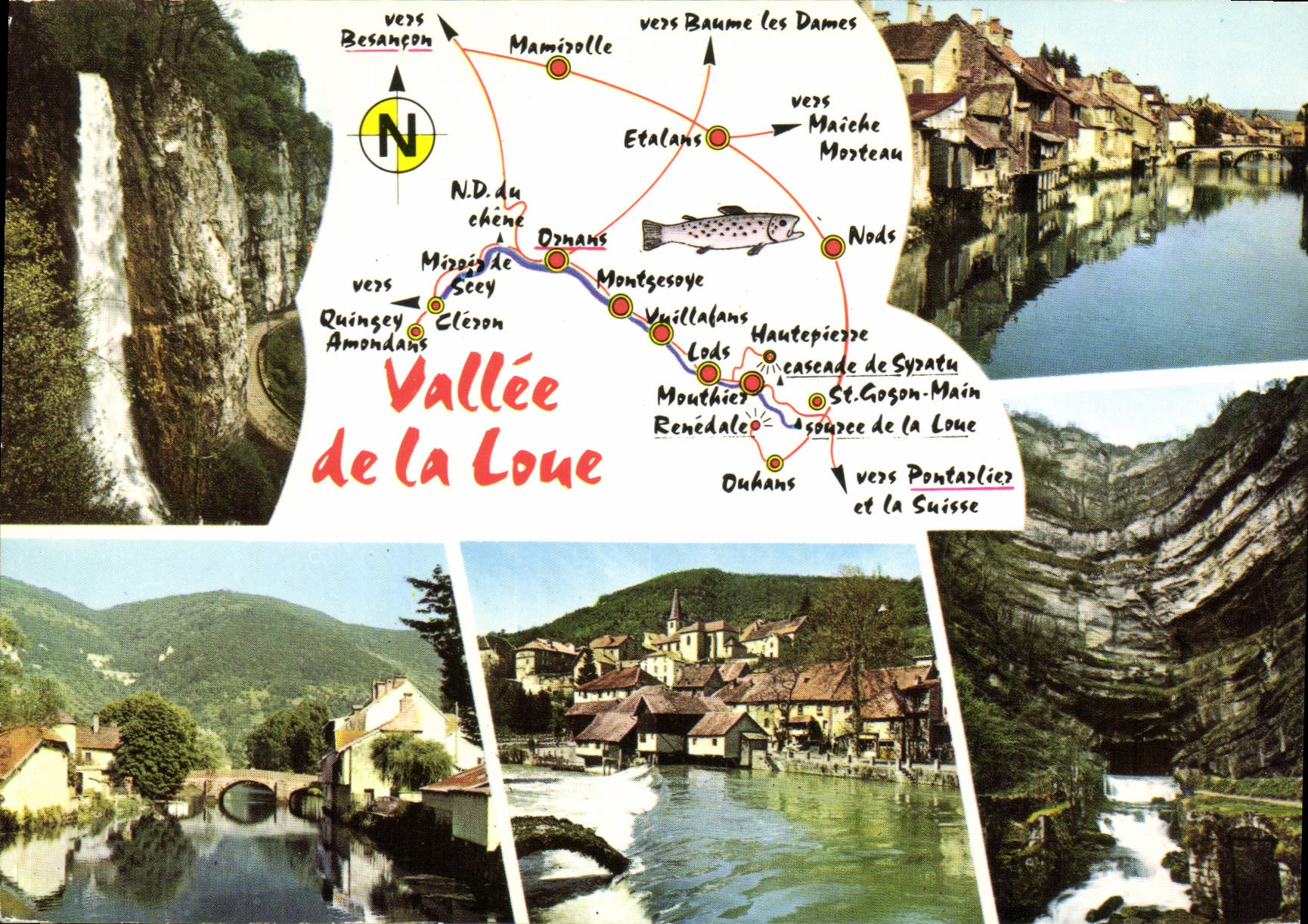 CPM Vallee de la Loue En haut Cascade de Syratu et Ornans