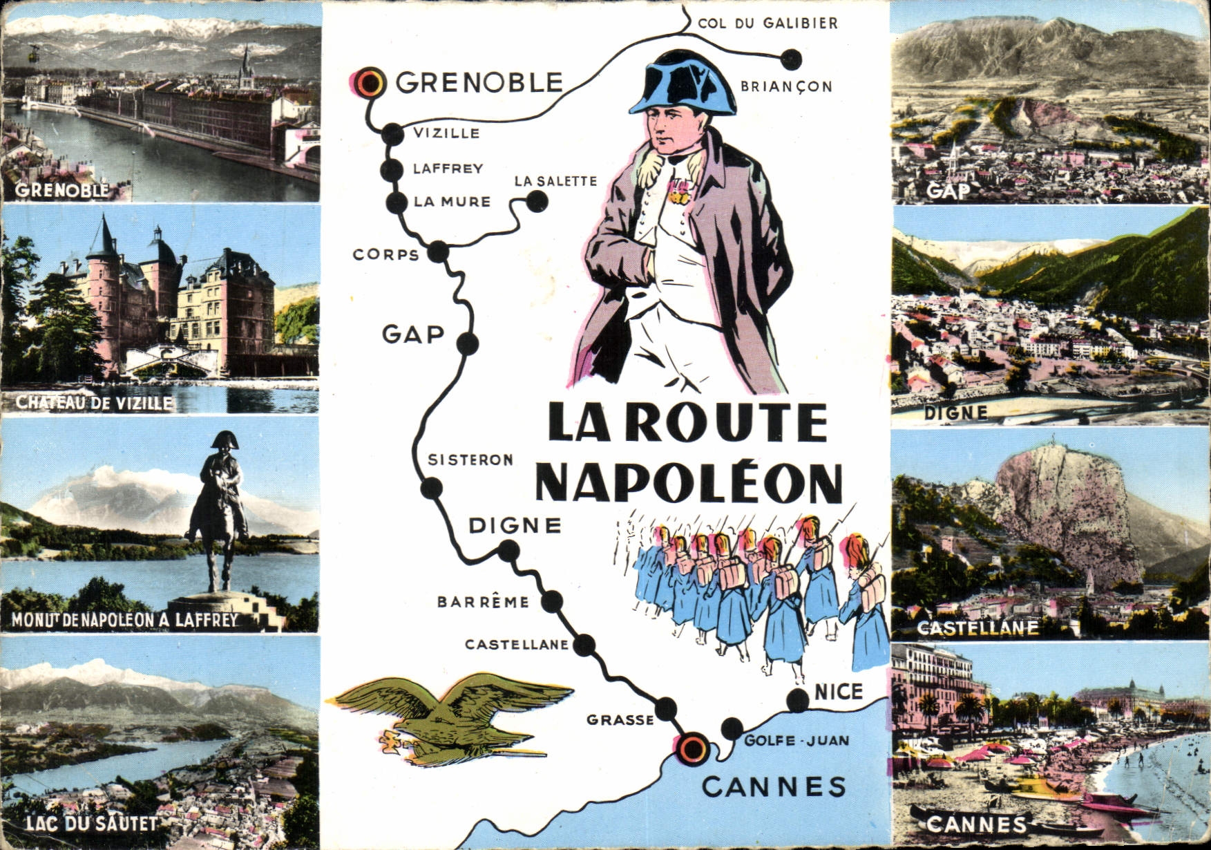 CPM Les Belles Alpes Francaises La Route Napoleon Grenoble Château de Vizille Monument Napoleon a La