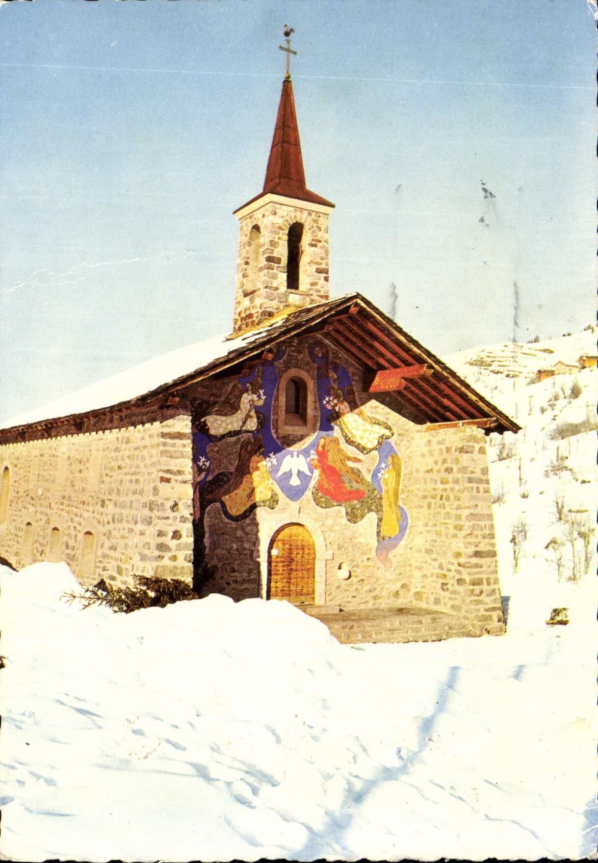 CPM Meribel les Allues La chapelle ND des Neiges Fresques de Mme d'Andrete