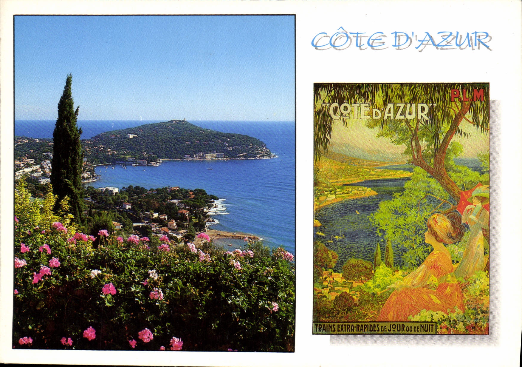 CPM Cote d'Azur French Riviera Paysage et affiche ancienne