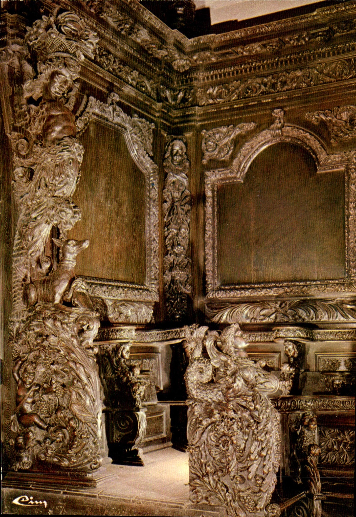 CPM Moutier d'Ahun Creuse Detail des Stalles XVII s