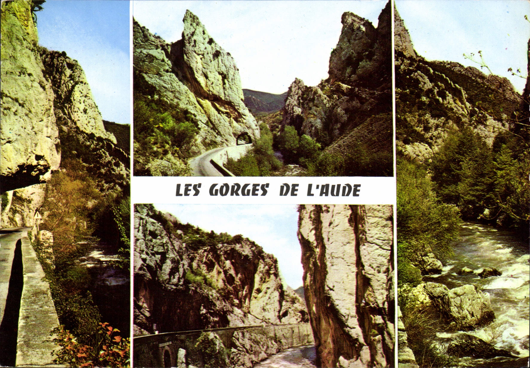 CPM Les Gorges de l'Aude La route et l'Aude dans le defile de Pierre Lys La Trou du Cure