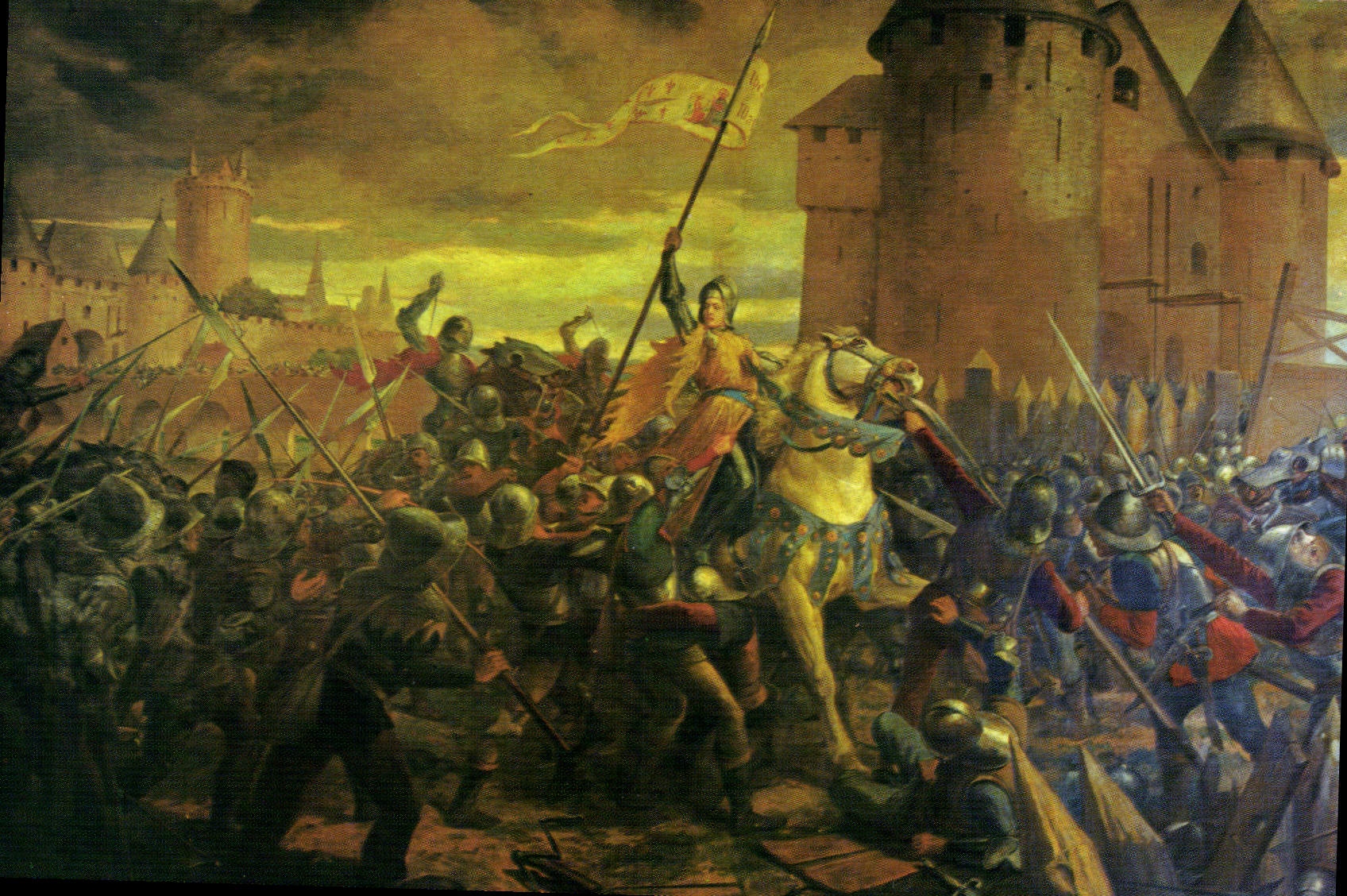 CPM Hotel de Ville de Compiegne Salle du Conseil Tableau representant Jeanne d'Arc faite prisonniere