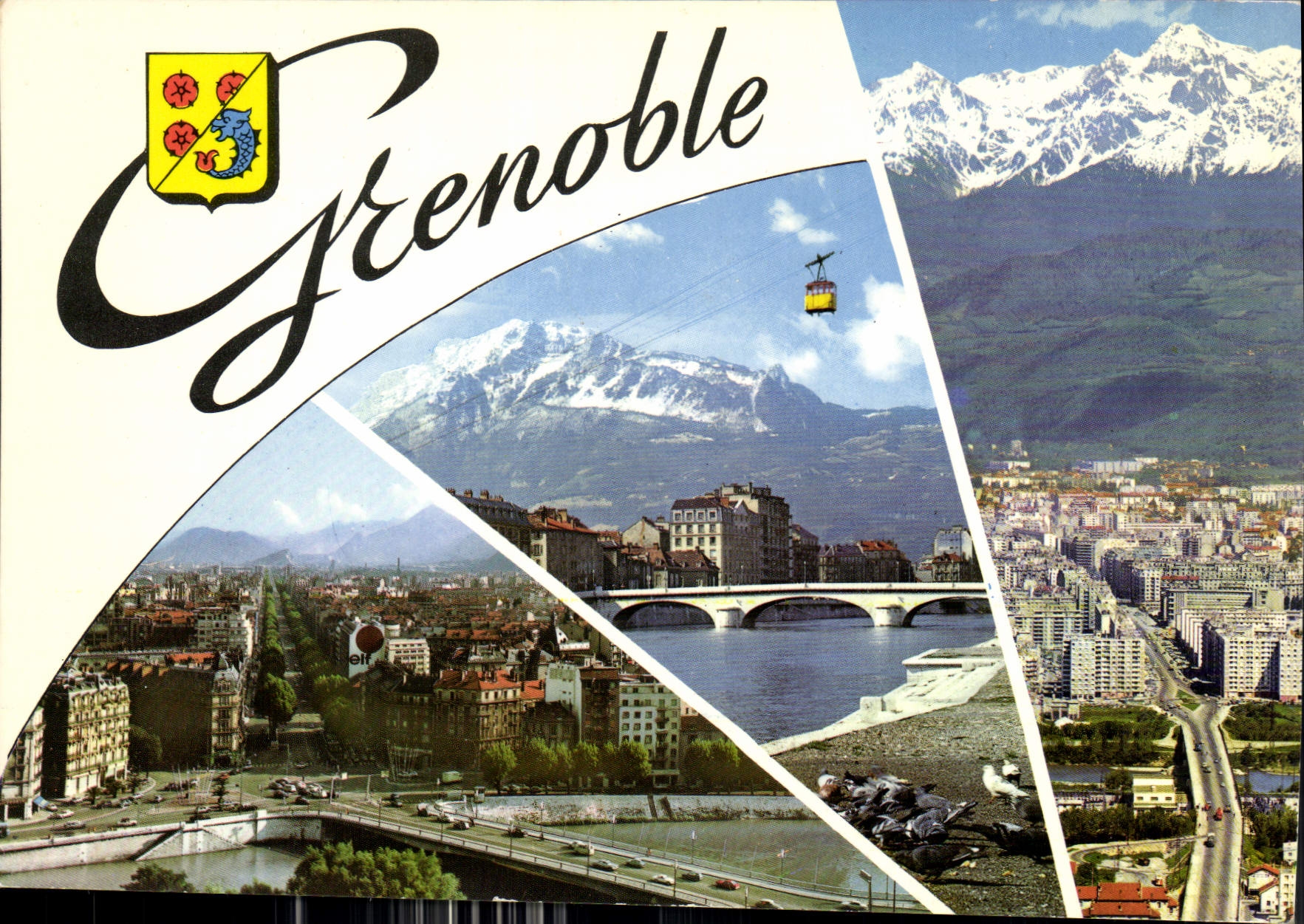 CPM Grenoble Cours Jean Jaures Moucherotte et telepherique de la Bastille Grands boulevards et chain