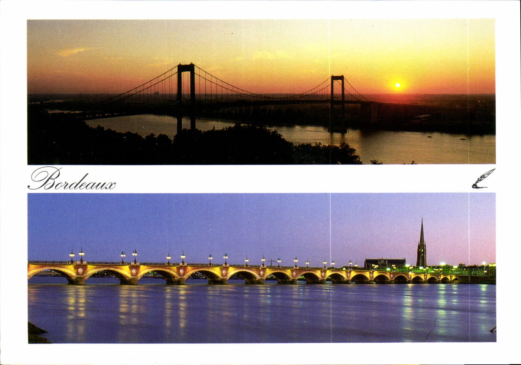 CPM Bordeaux le Port d'Aquitaine et le Pont de Pierre a Bodeaux 
