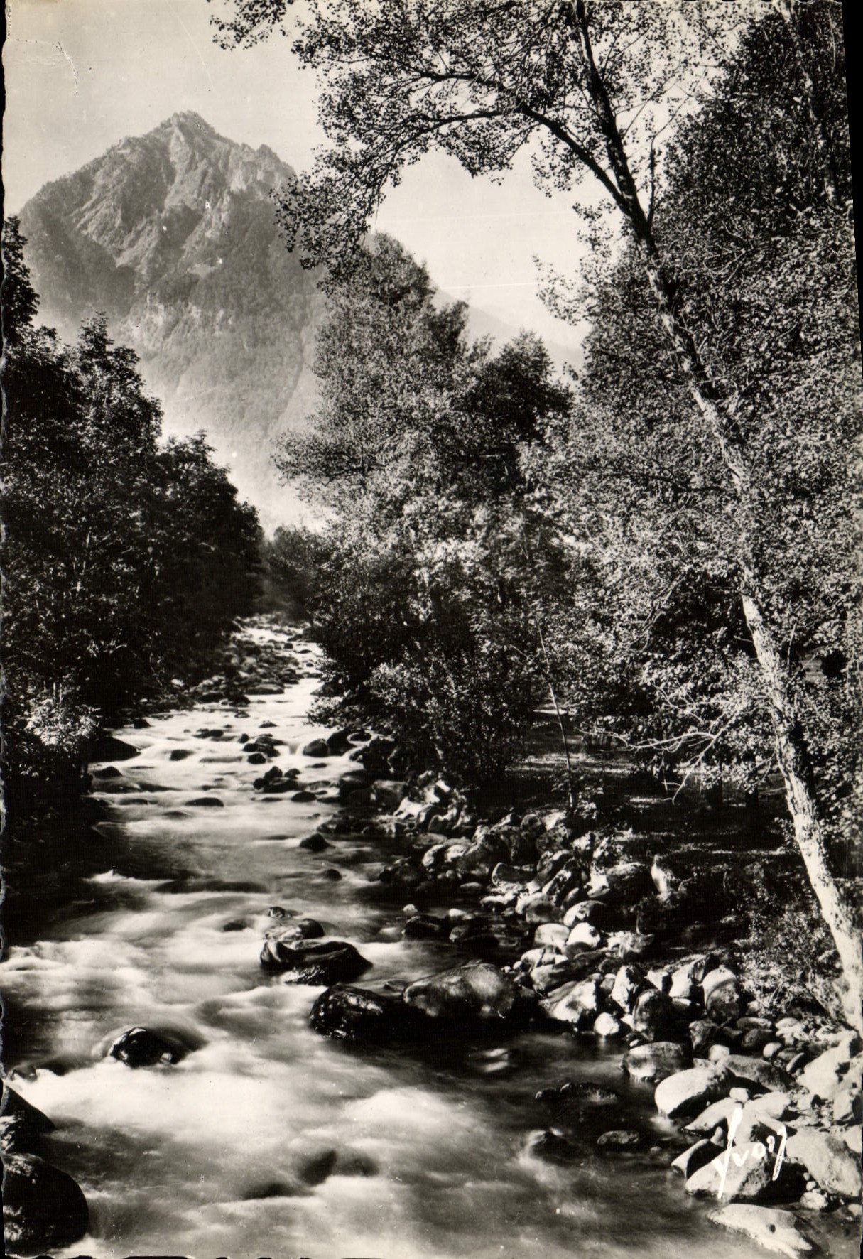 CPM Environs de Cauterets Htes Pyrenees le pic Peguere et le Gave 
