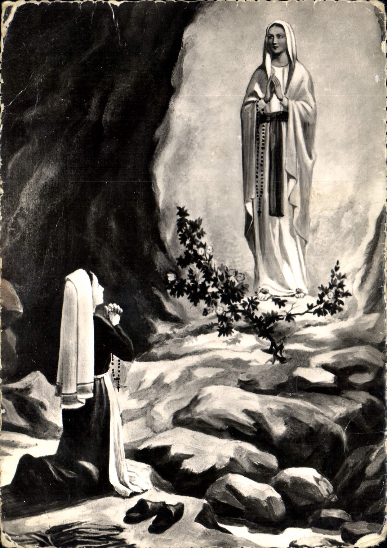 CPM Lourdes Apparition de la T S Vierge a Bernadette Soubirous en 1858 
