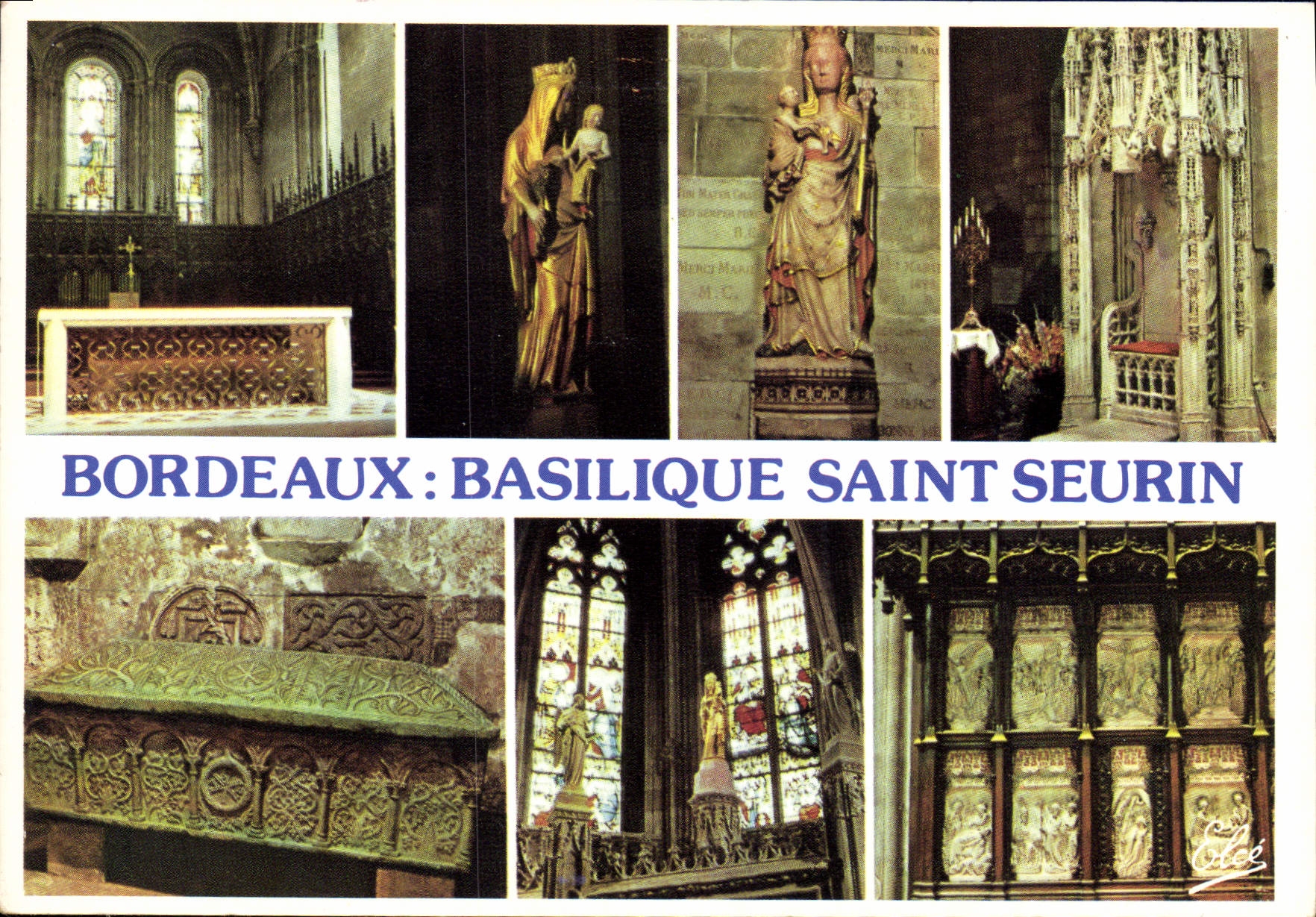 CPM Bordeaux Basilique romane Saint Seurin Maitre autel et sarcophage de Saint Seurin Notre Dame a l