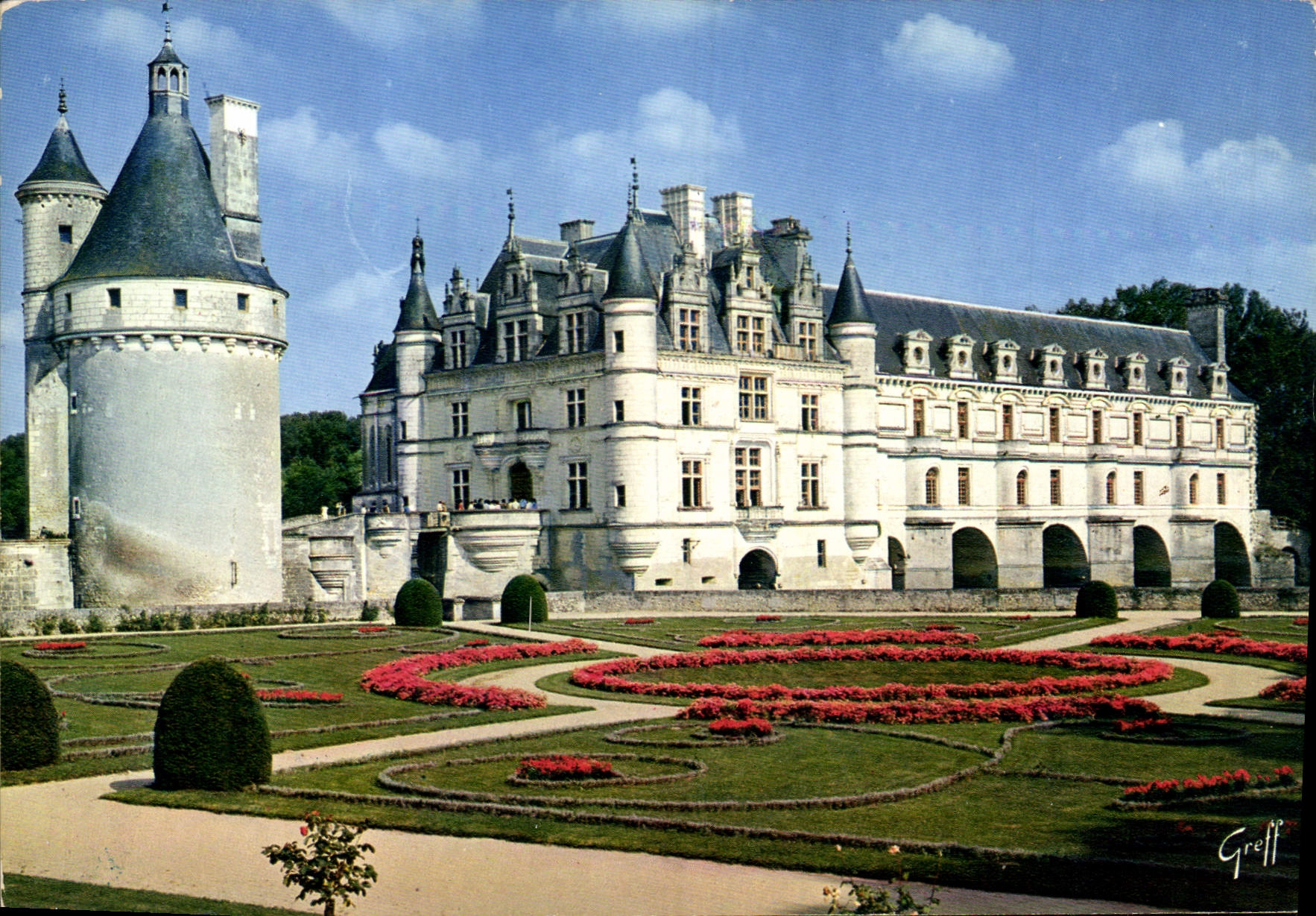 CPM Chenonceaux Indre et Loire Le chateau et la tour des Marques