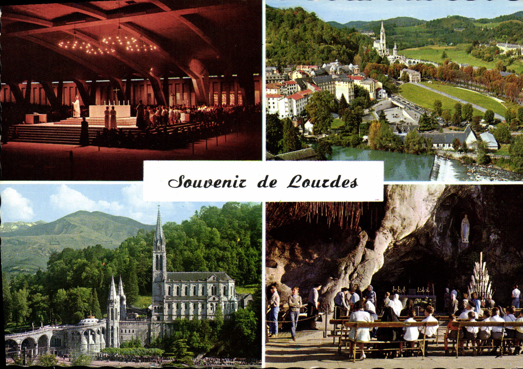 CPM Lourdes Basilique St Pie X Interieur de l'Eglise souterraine 