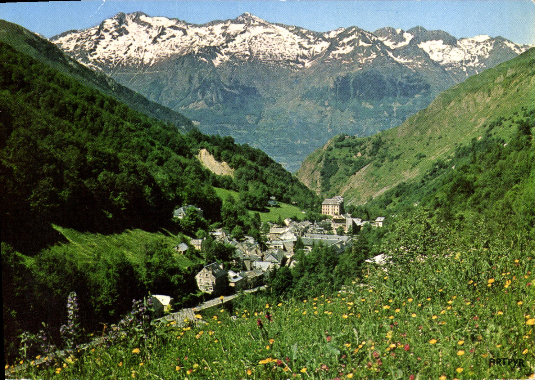 CPM Collection d'Art Pyreneen Barges Hautes Pyrenees Vue generale et Pic d'Ardiden