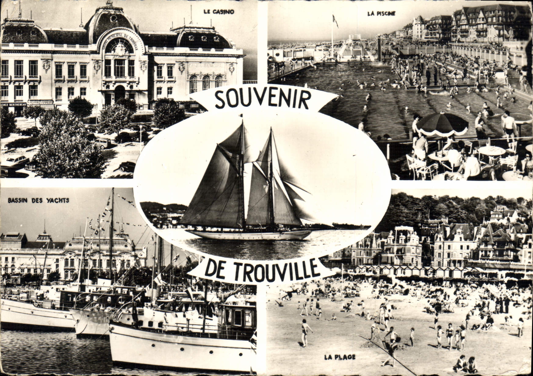 CPM Souvenir de Trouville Le casino La piscine Bassin des Yachts La plage