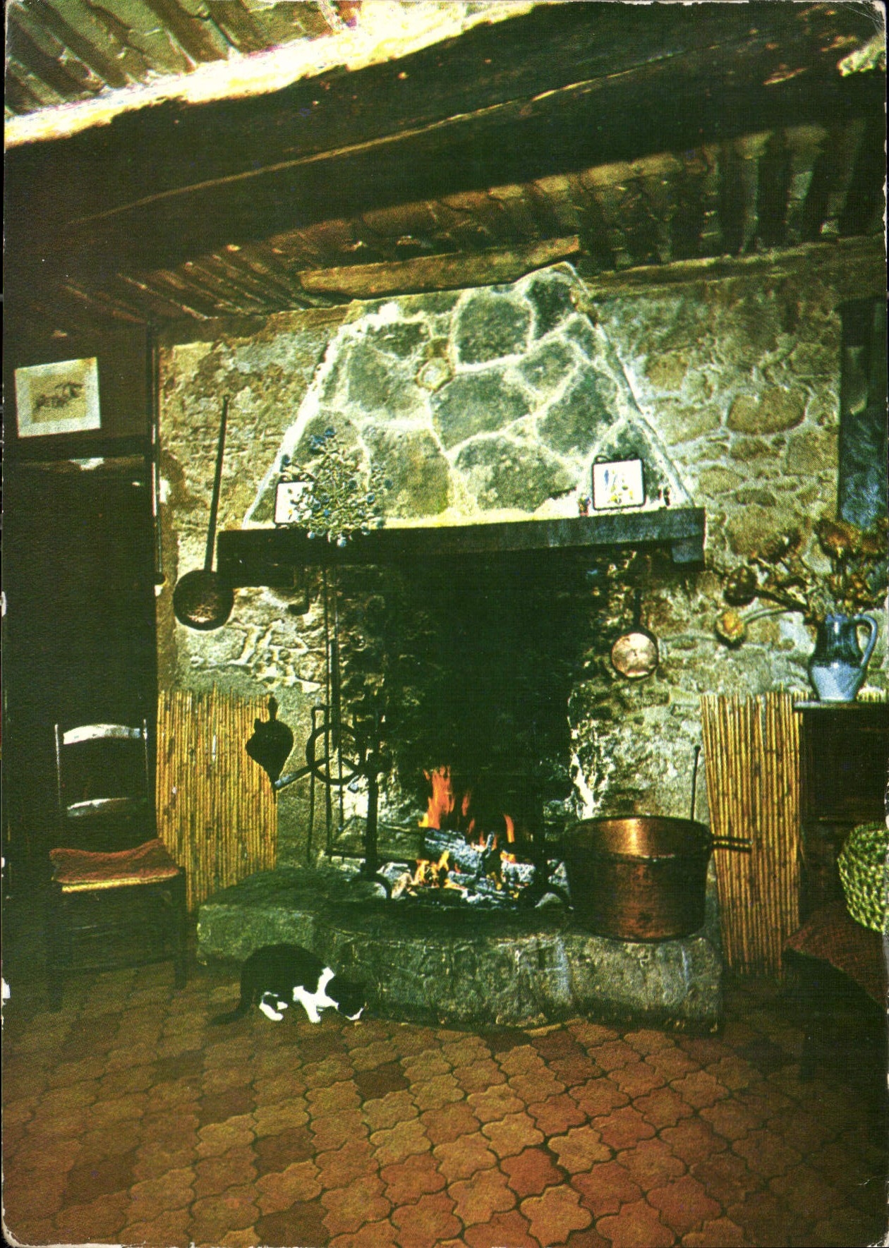 CPM Interieur Provencal Cheminee Rustique