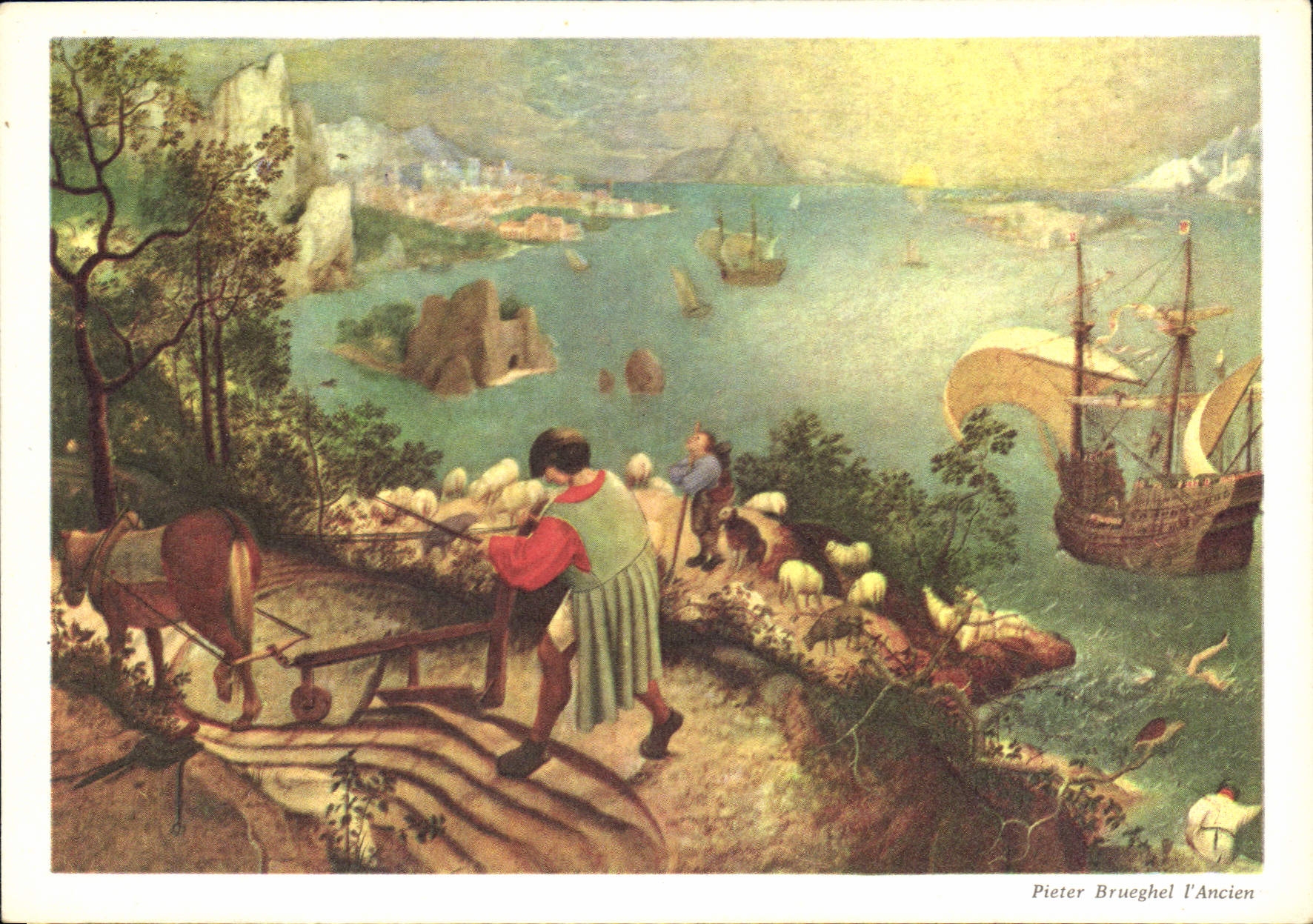 CPM Brueghel l'Ancien 1525 1569 La Chute d'Icare De val van leurus 