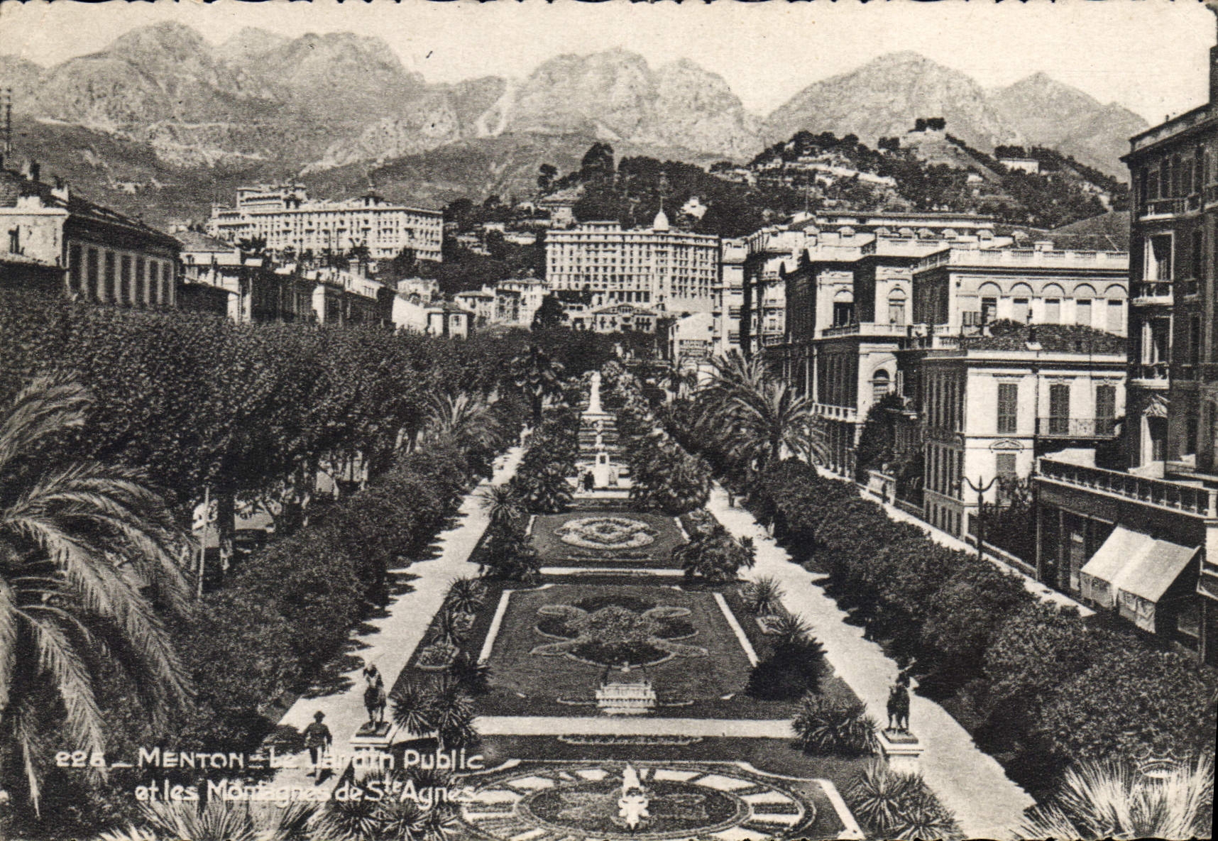 CPM Menton Les Jardin Public et les Montagnes de Ste Agnes